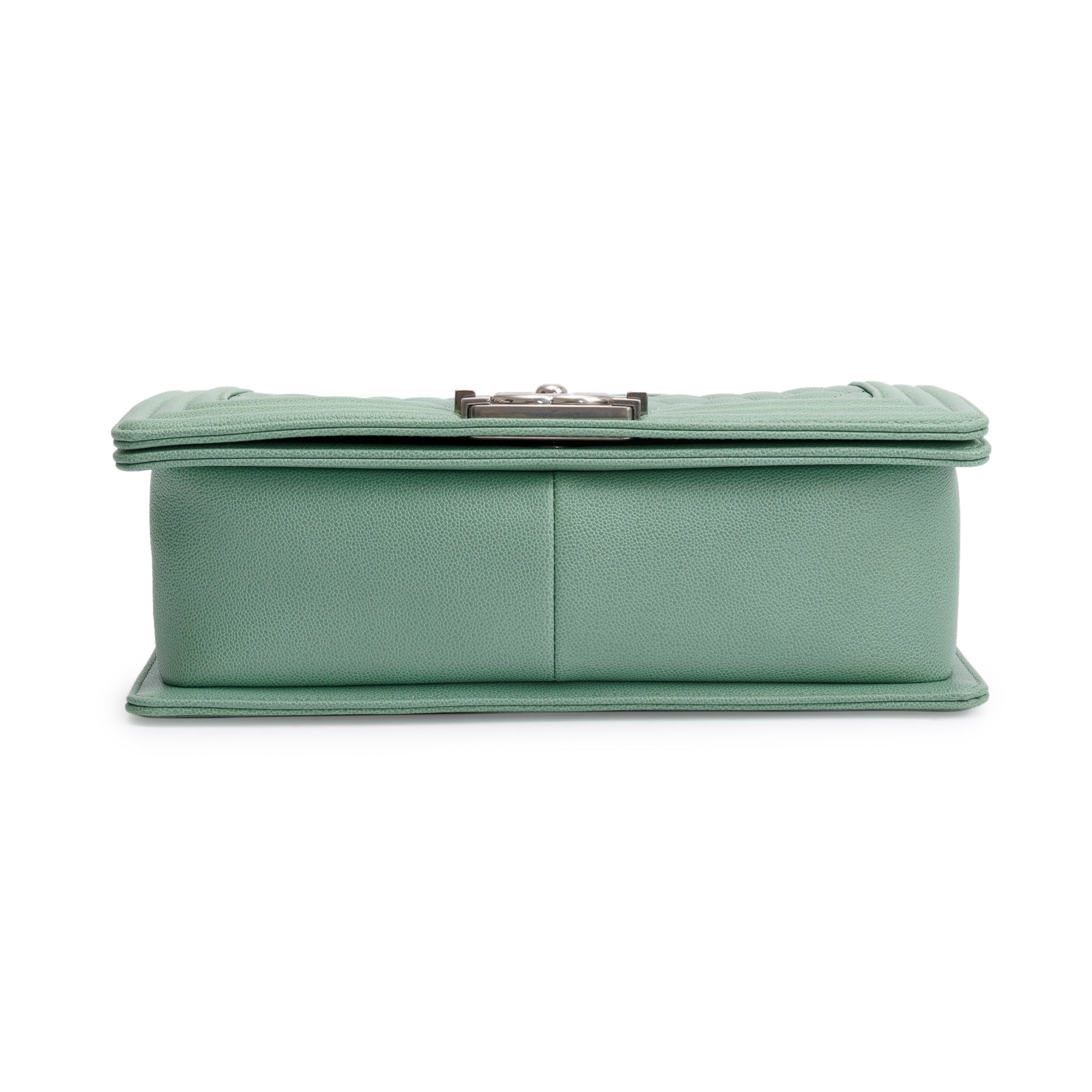 Chanel 2024 Green Caviar Leather Medium Boy Bag w/ Box & Receipt