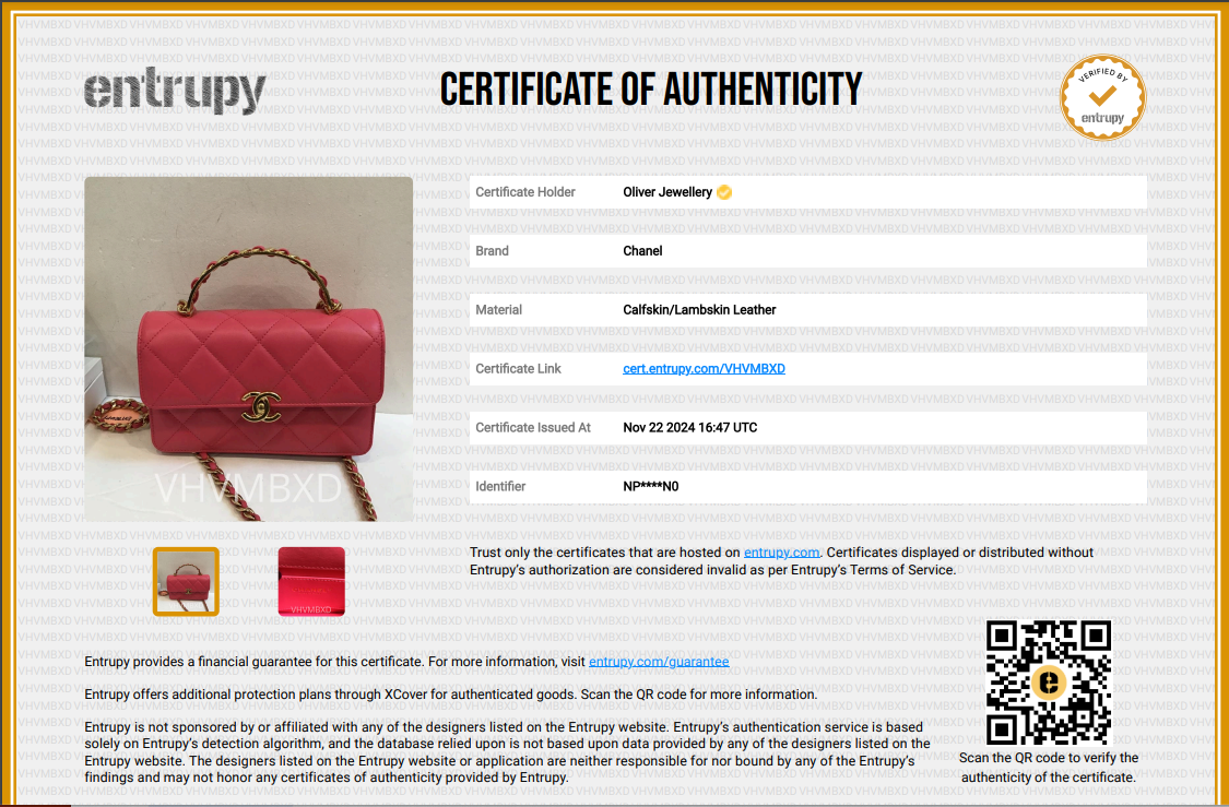 Chanel 2024 Pink Lambskin Mini Flap Bag w/ Top Handle & Box