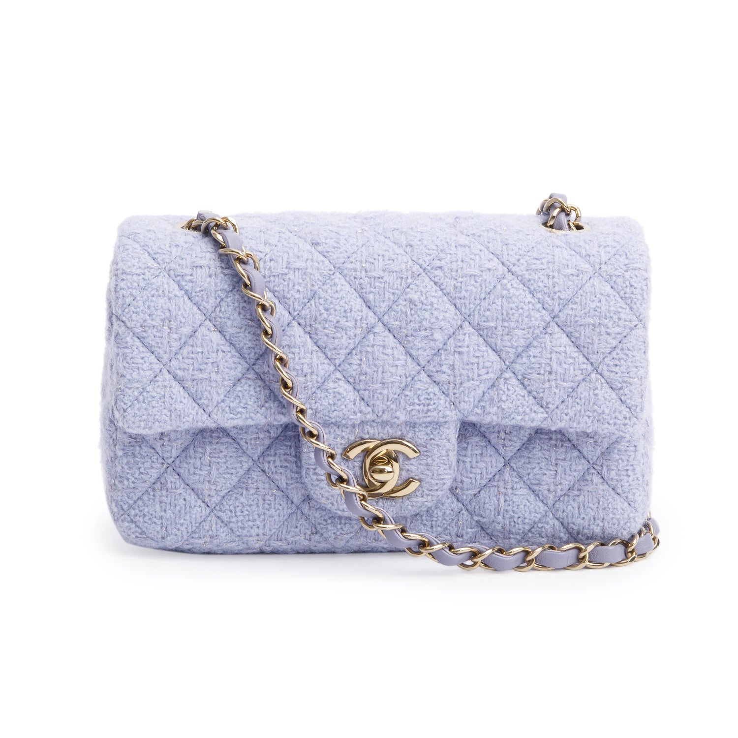 Chanel 2024 Purple Tweed Classic Mini Rectangular Flap Bag w/ Box & Receipt