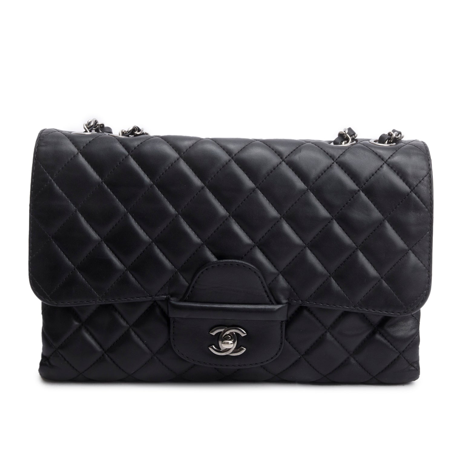 Chanel Black Quilted Lambskin Leather Coco Loop Flap Bag