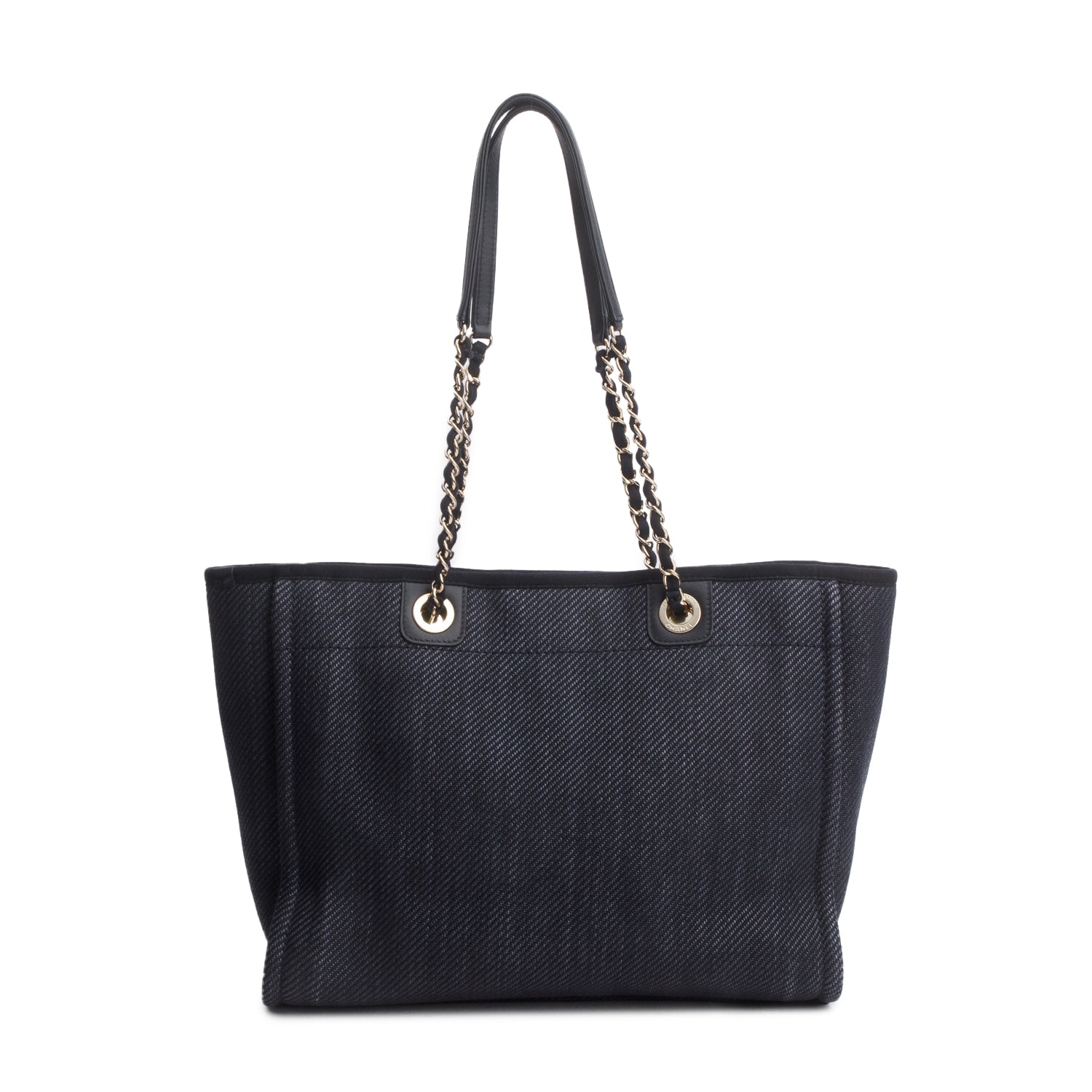 Chanel Navy Mixed Fibers Small Deauville Tote w/ Authenticity Card