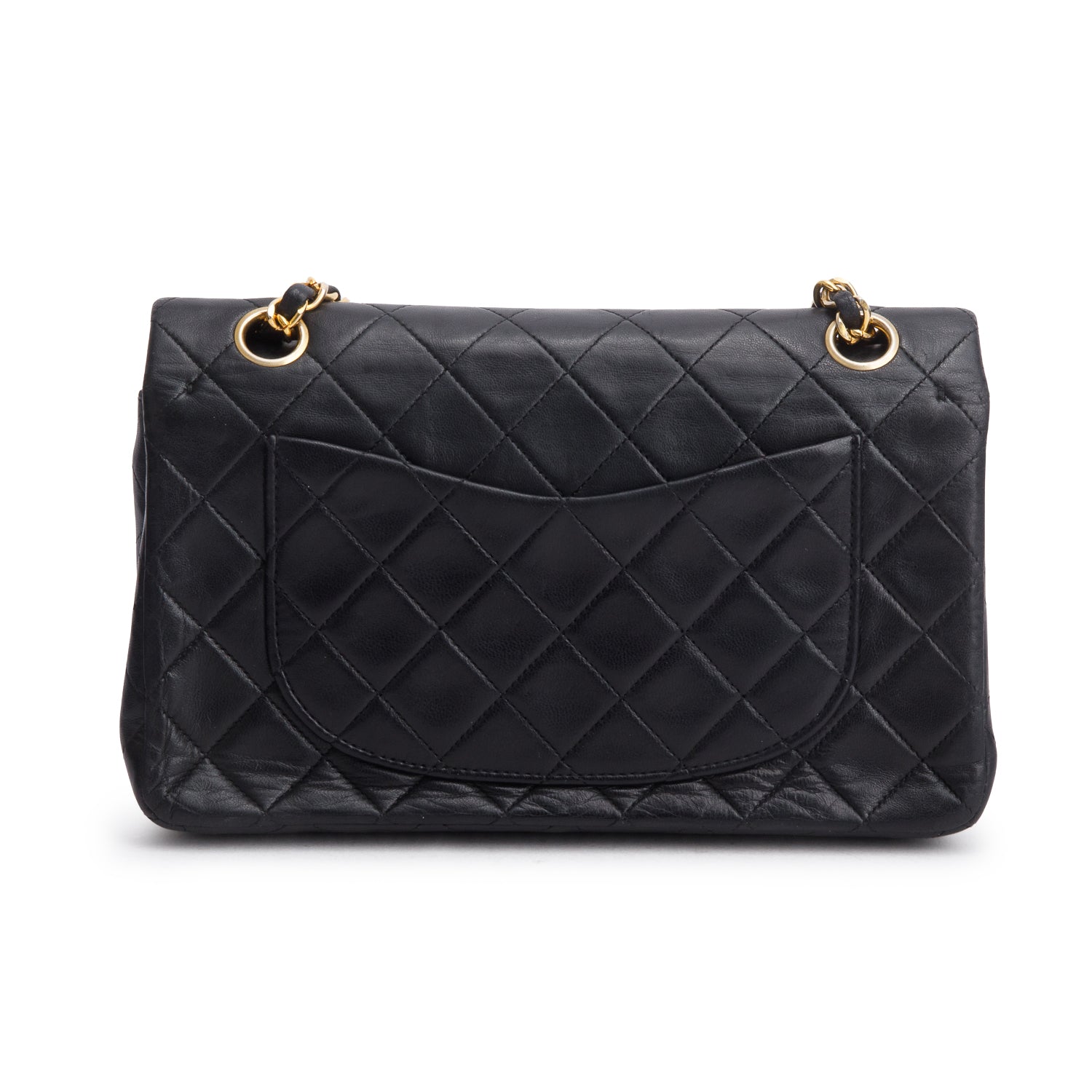 Chanel Vintage Black Lambskin Classic Small Double Flap Bag