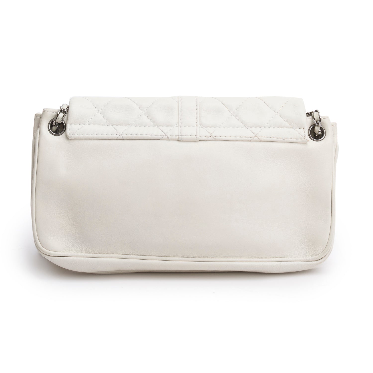 Chanel White Lambskin Mademoiselle Accordion Flap Bag