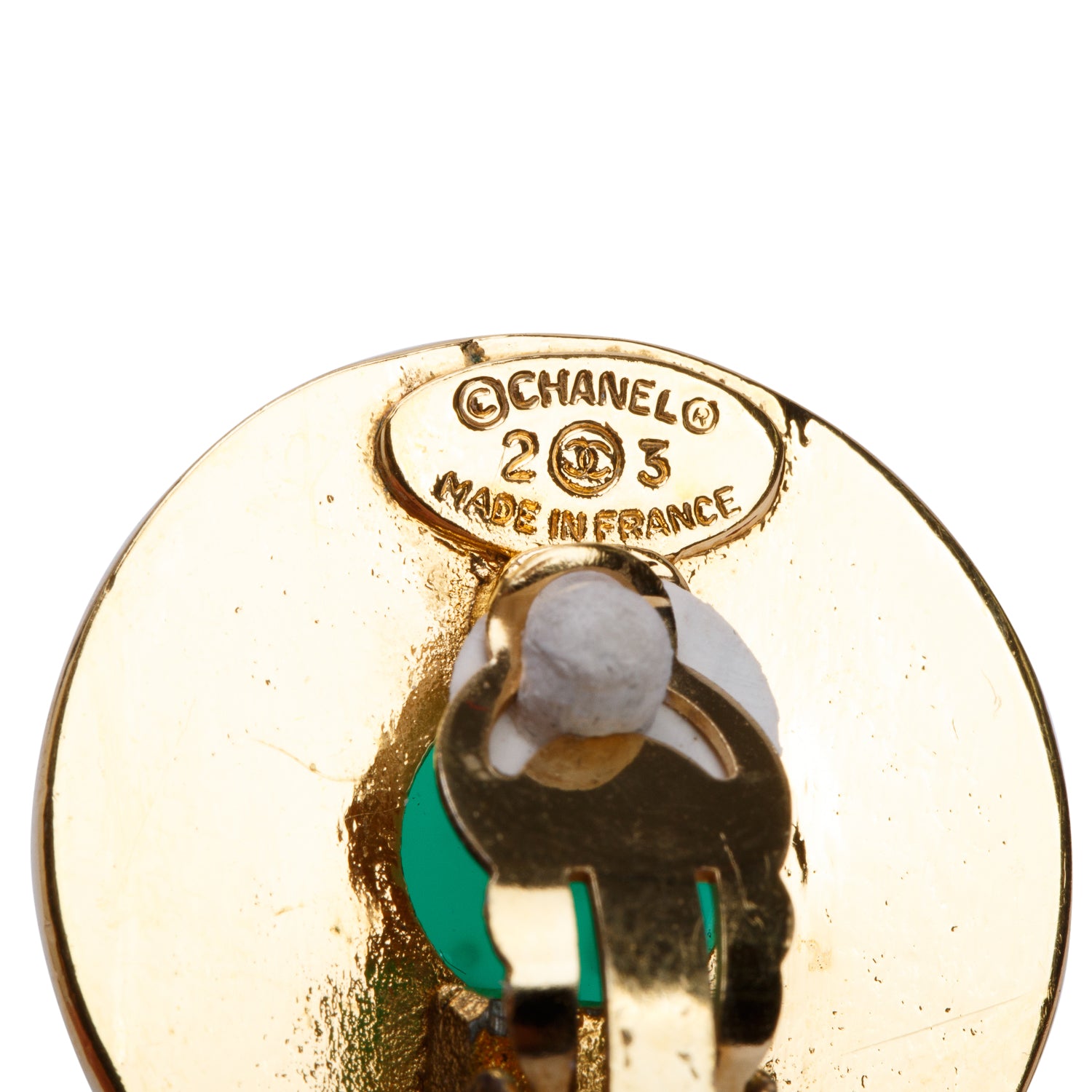 Chanel Vintage Gold-Plated Gripoix Grape Drop Clip-On Earrings