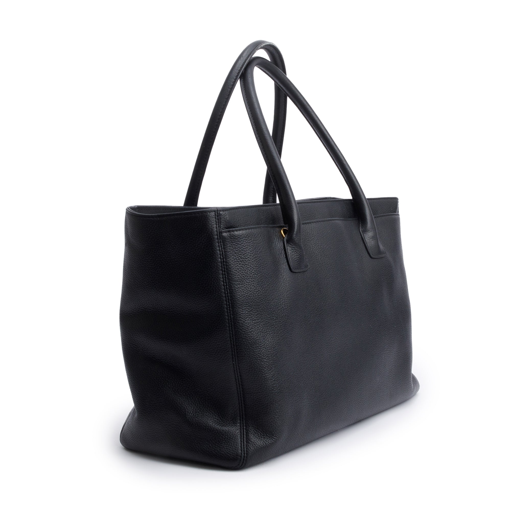 Chanel Black Caviar Leather Medium Executive Cerf Tote w/ Strap
