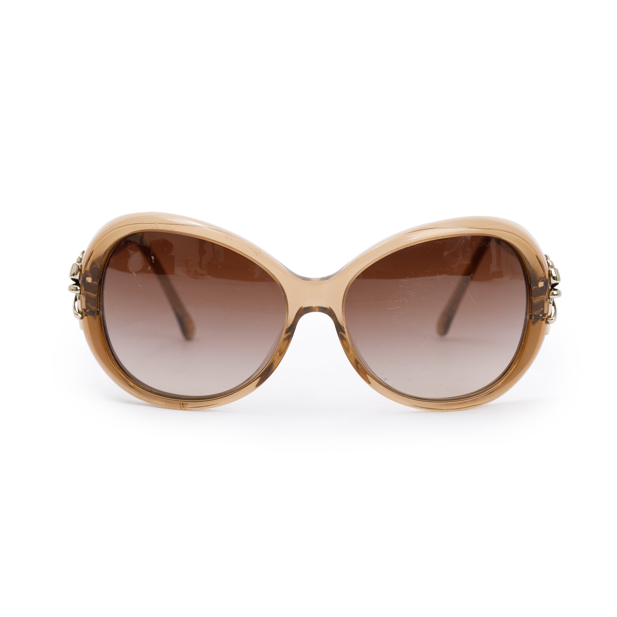 Chanel 5178 Brown Acetate Bow Round Sunglasses
