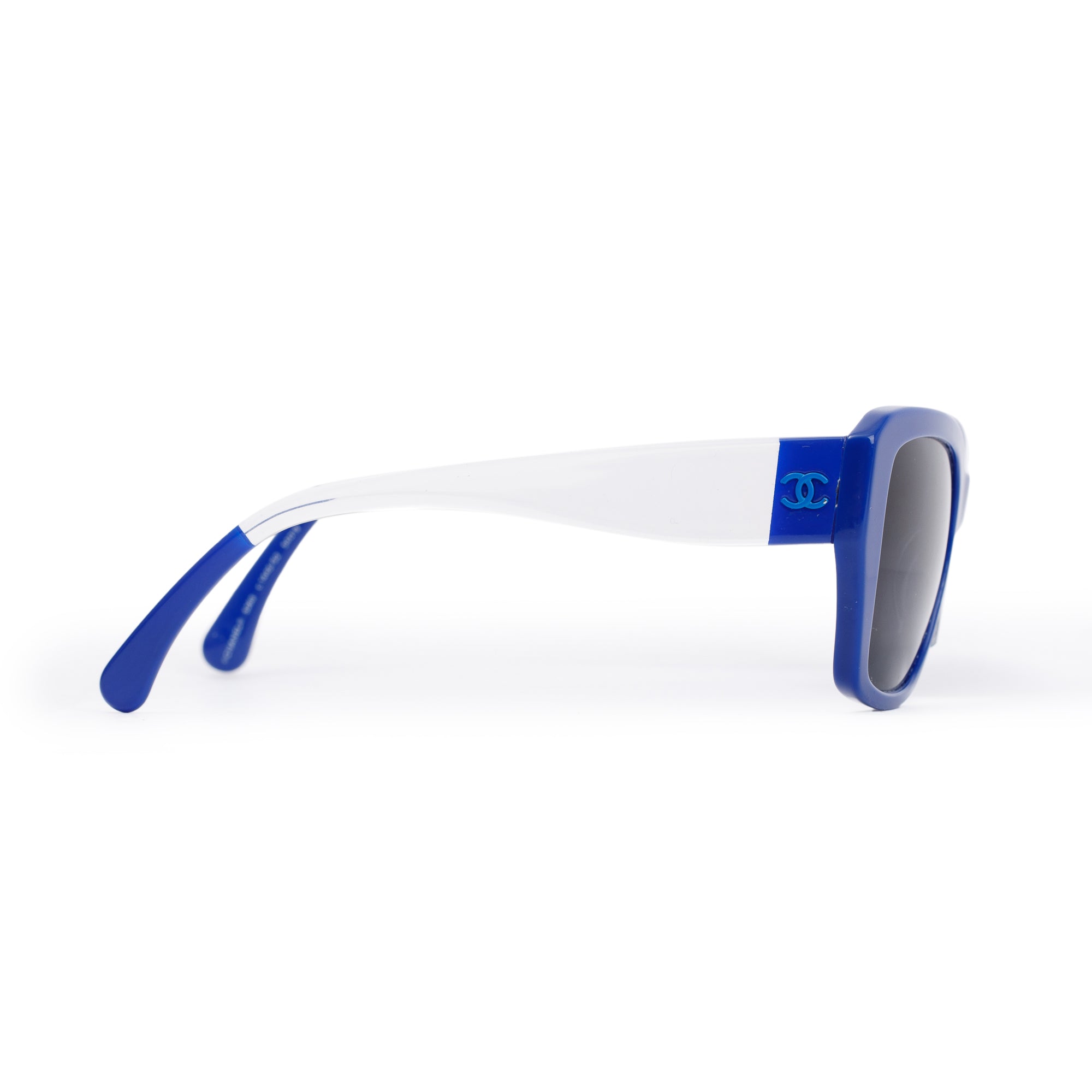 Chanel 5263 Blue & Clear Acetate CC Logo Square Sunglasses