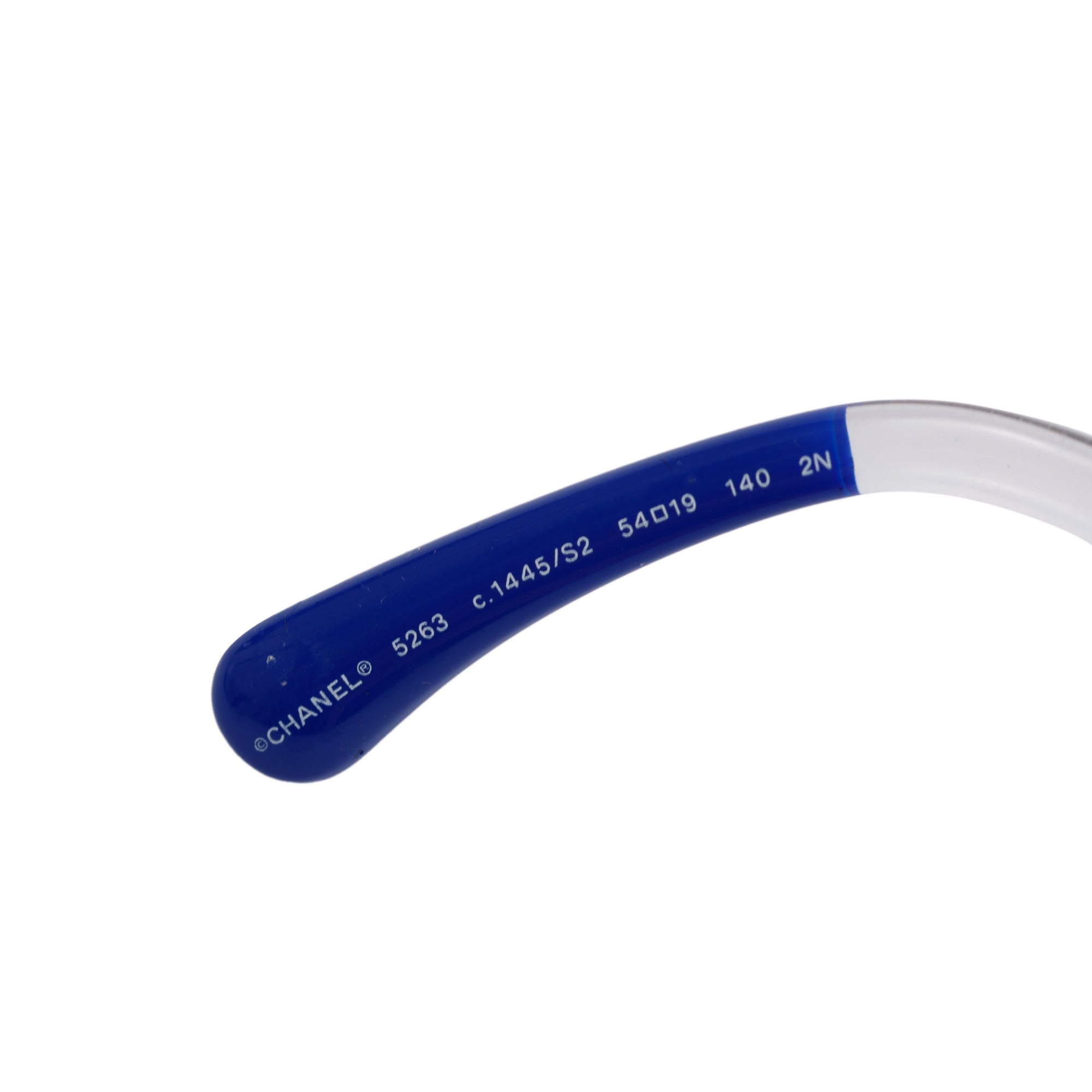 Chanel 5263 Blue & Clear Acetate CC Logo Square Sunglasses