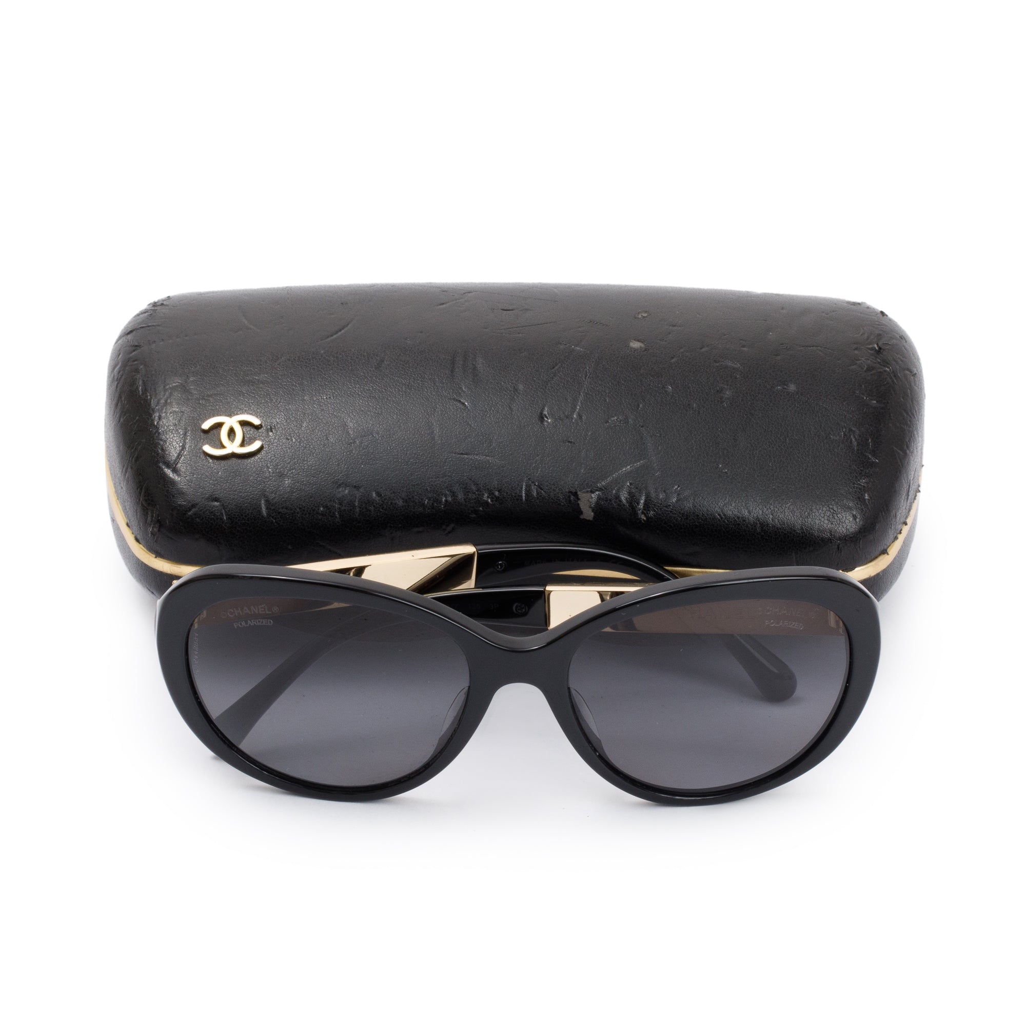Chanel 5269-A Black Acetate CC Cat Eye Sunglasses w/ Case