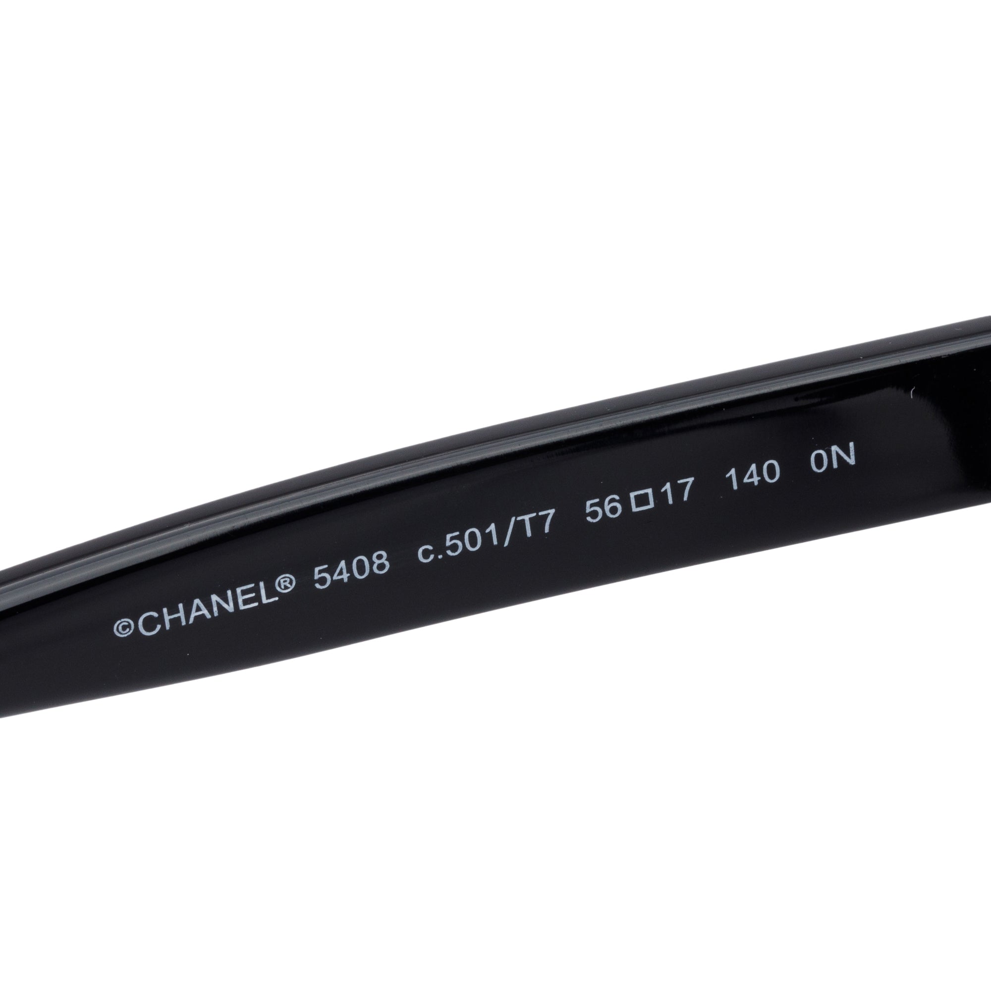 Chanel 5408 Black Acetate Logo Square Eyeglasses w/ Case