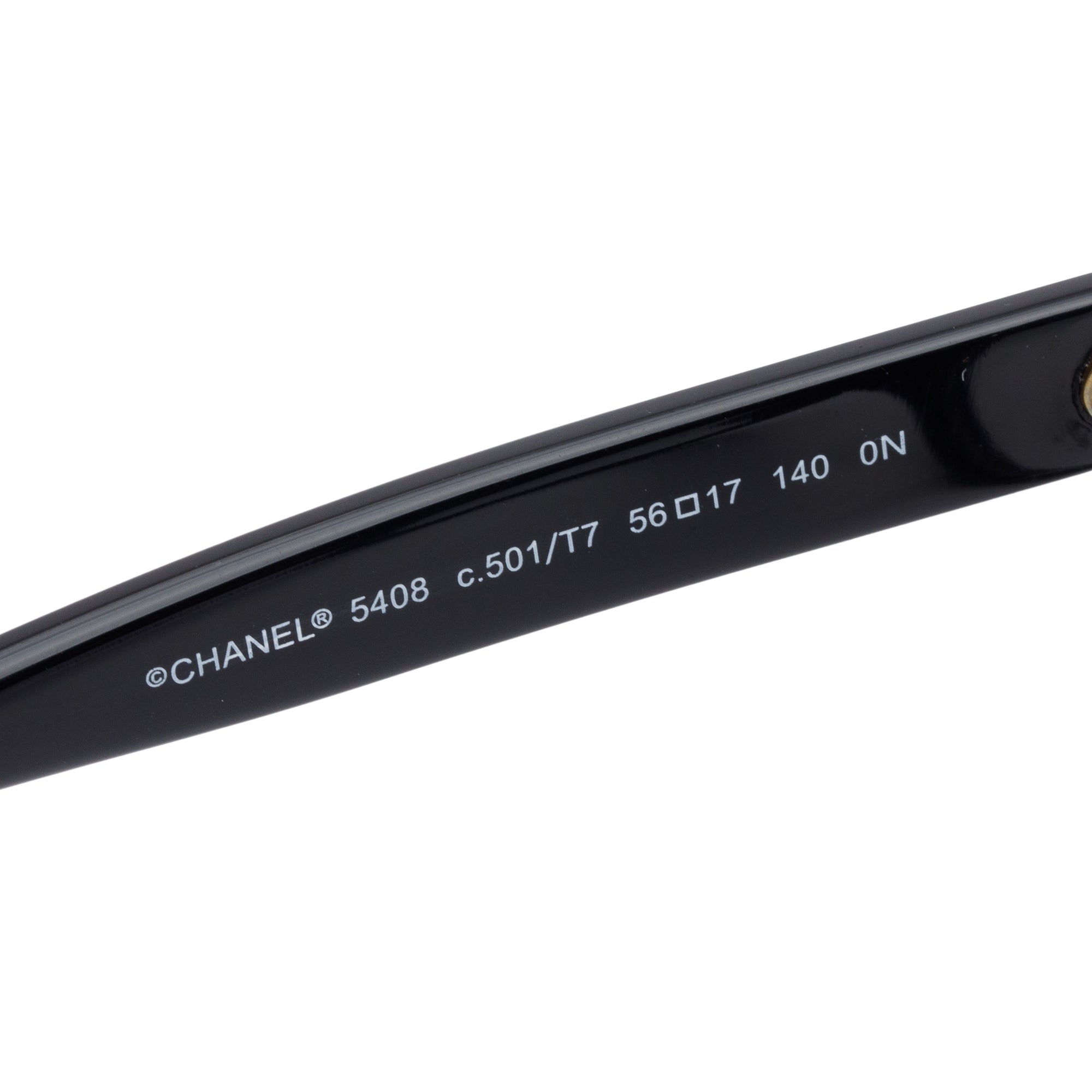 Chanel 5408 Black Acetate Logo Square Eyeglasses w/ Case