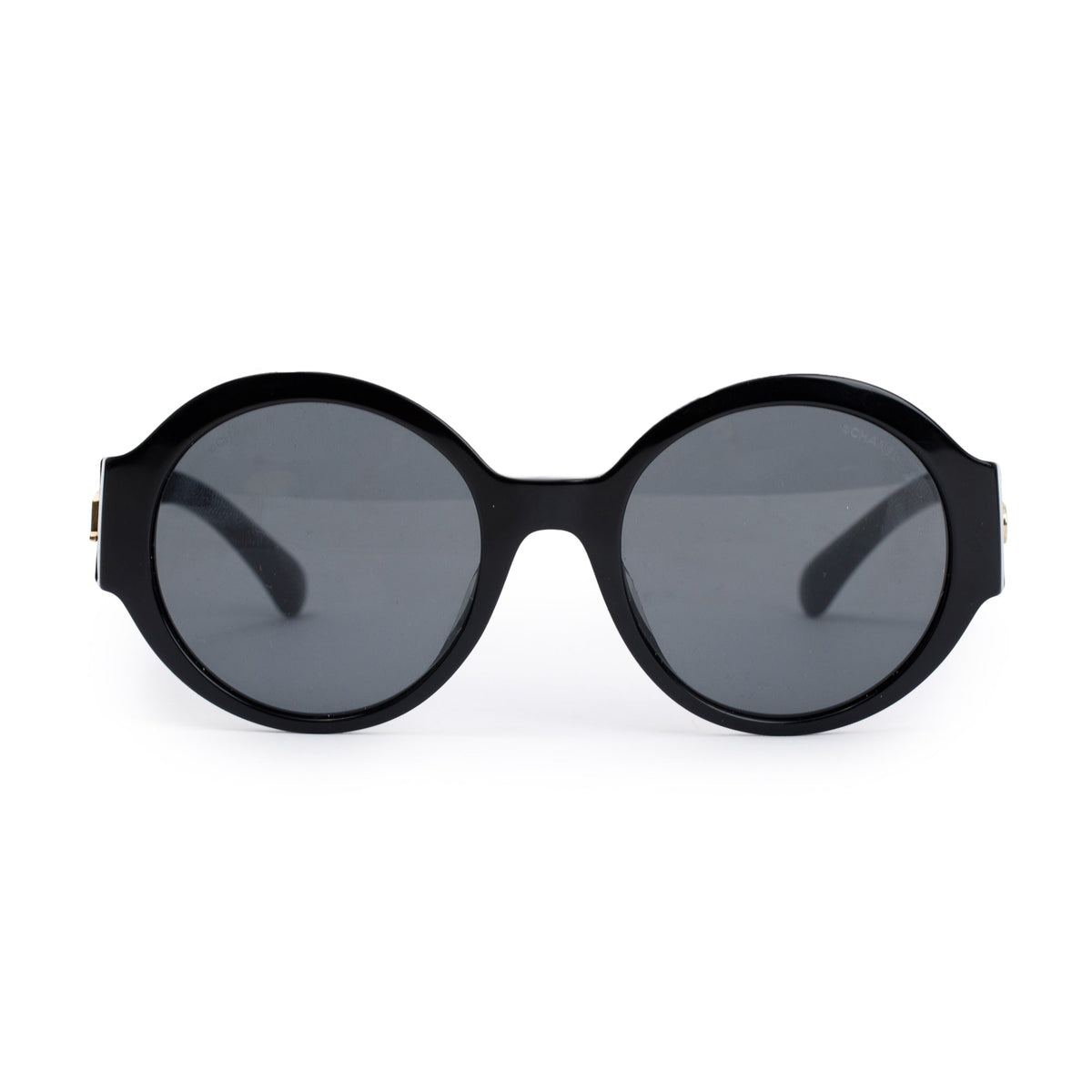 CHANEL サングラス 5410-A サイド ロゴ ブラック ラウンド 黒 Chanel-5410-A-Black-Acetate-