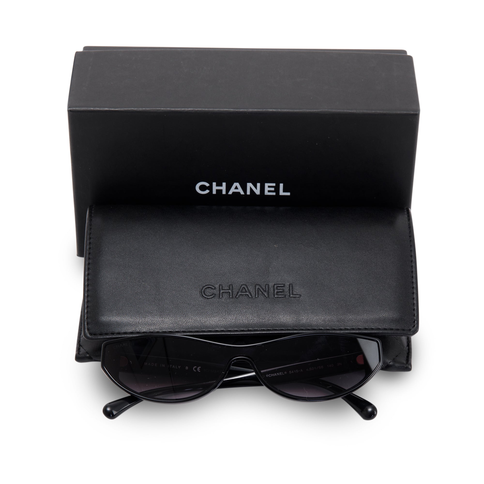 Chanel 5415-A CC Logo Oval Sunglasses w/ Box & Case