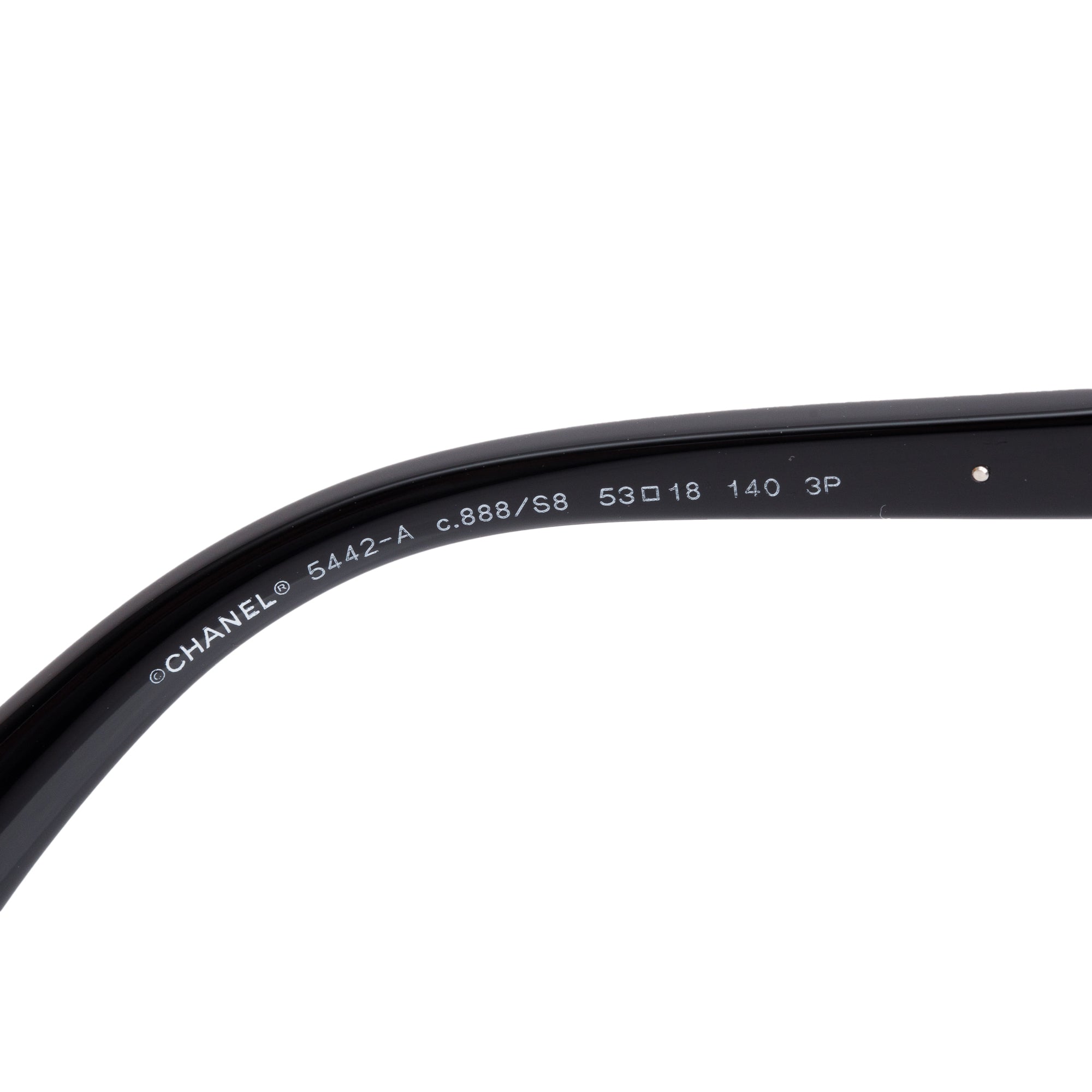 Chanel 5442-A Black Acetate CC Logo Rectangle Sunglasses w/ Case