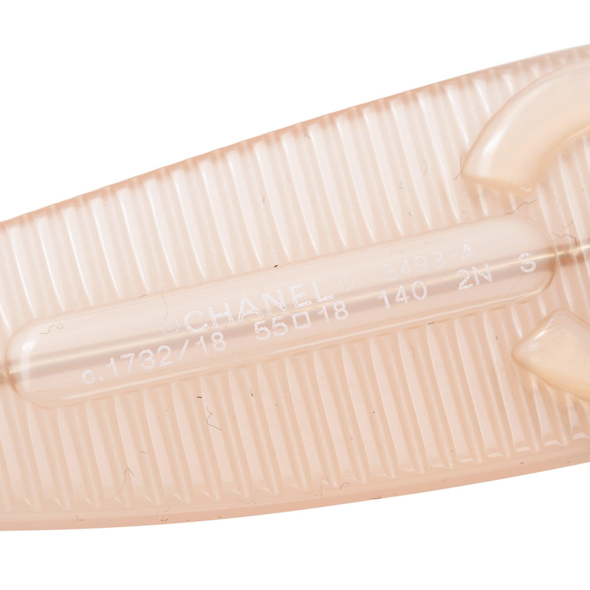 Chanel 5493-A Coral Acetate CC Logo Rectangle Sunglasses w/ Case