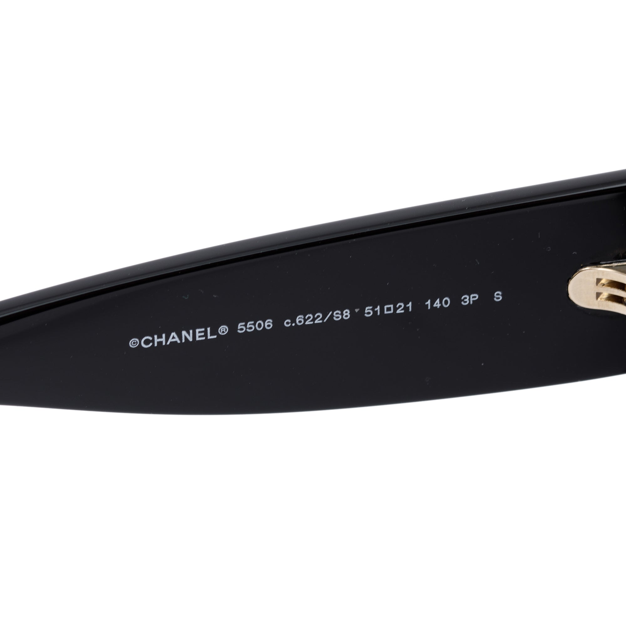 Chanel 5506 Black Acetate CC Logo Square Sunglasses w/ Box & Case