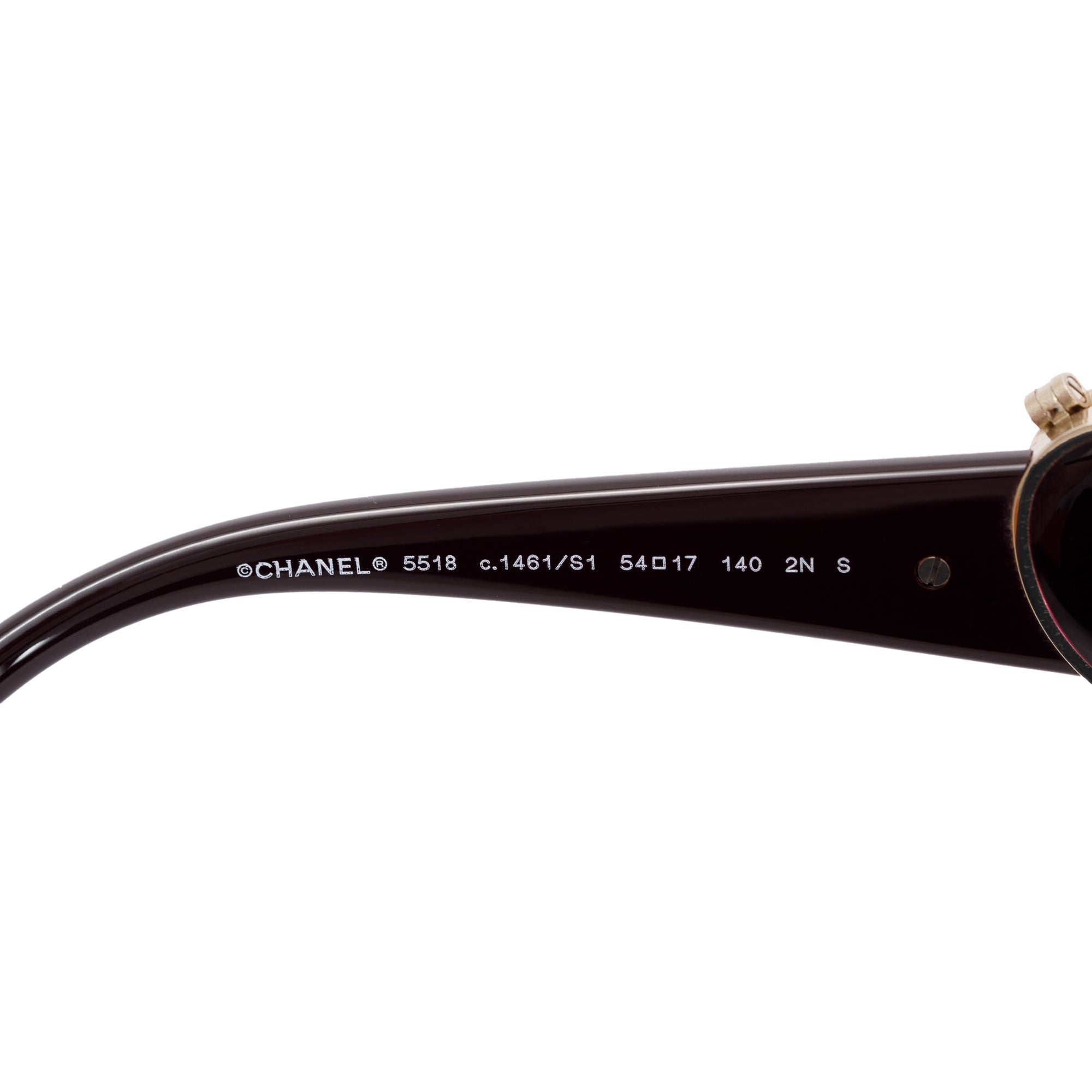 Chanel 5518 Purple Acetate Heart CC Logo Square Sunglasses w/ Box