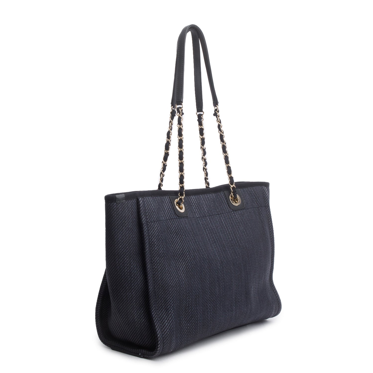 Chanel Navy Mixed Fibers Small Deauville Tote w/ Authenticity Card