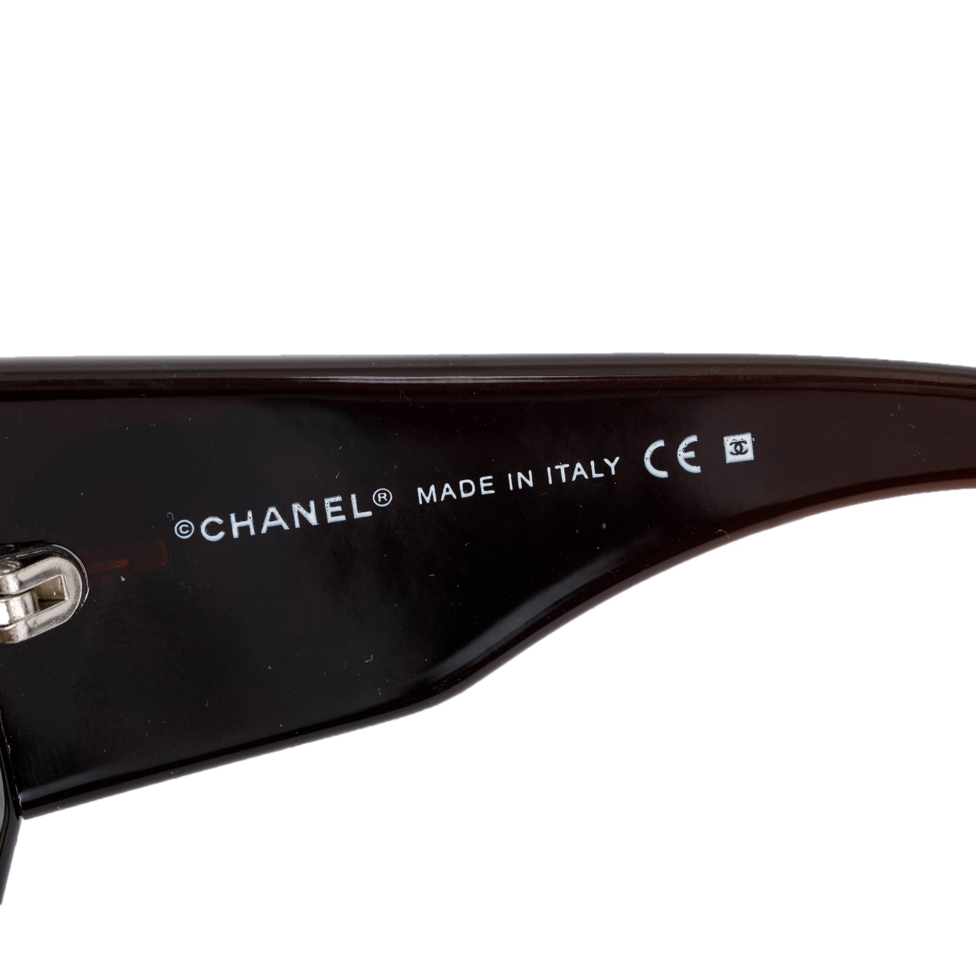 Chanel 6022-O Black Acetate Interlocking CC Logo Square Sunglasses w/ Case