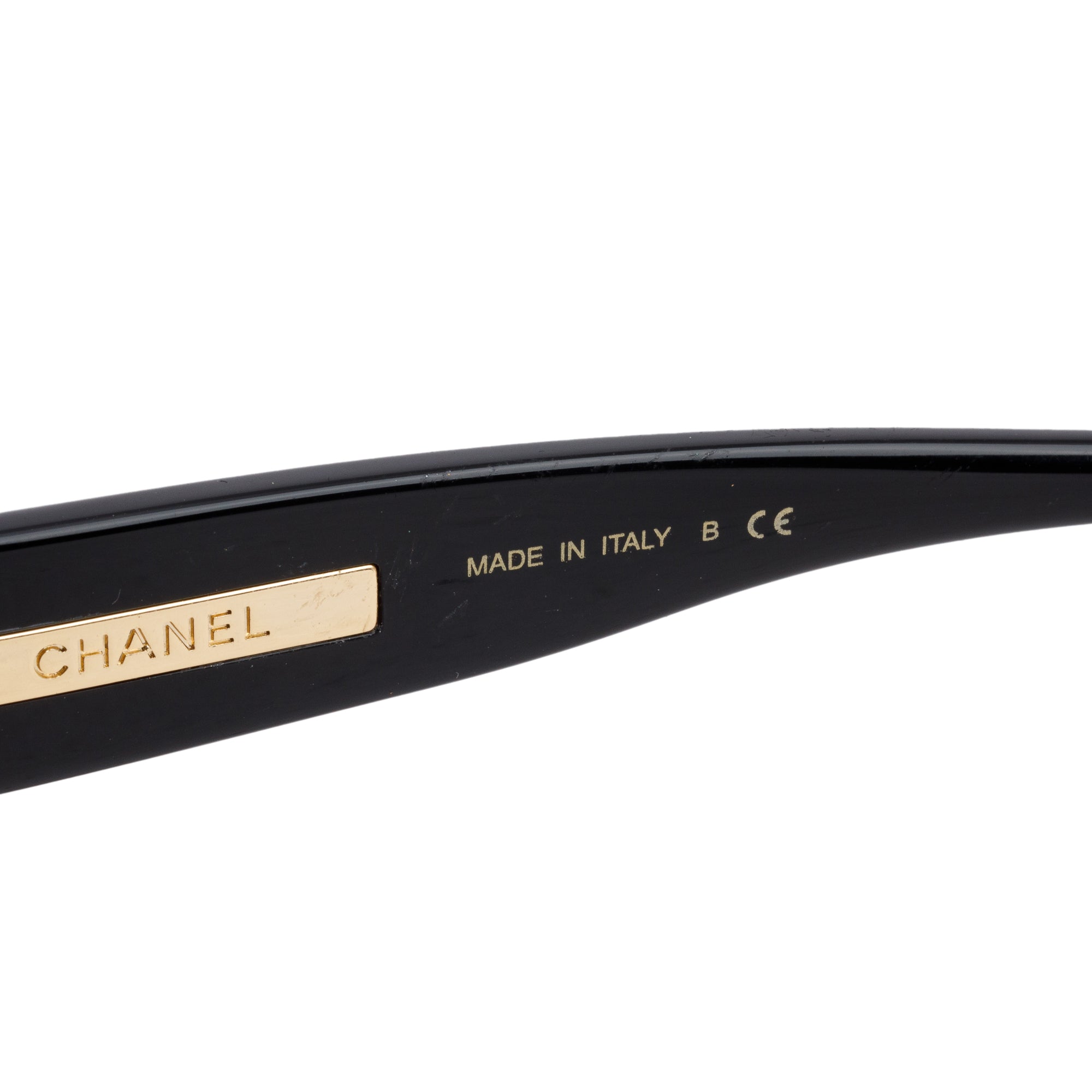 Chanel 6054 Black Acetate Interlocking CC Logo Cat-Eye Sunglasses w/ Case