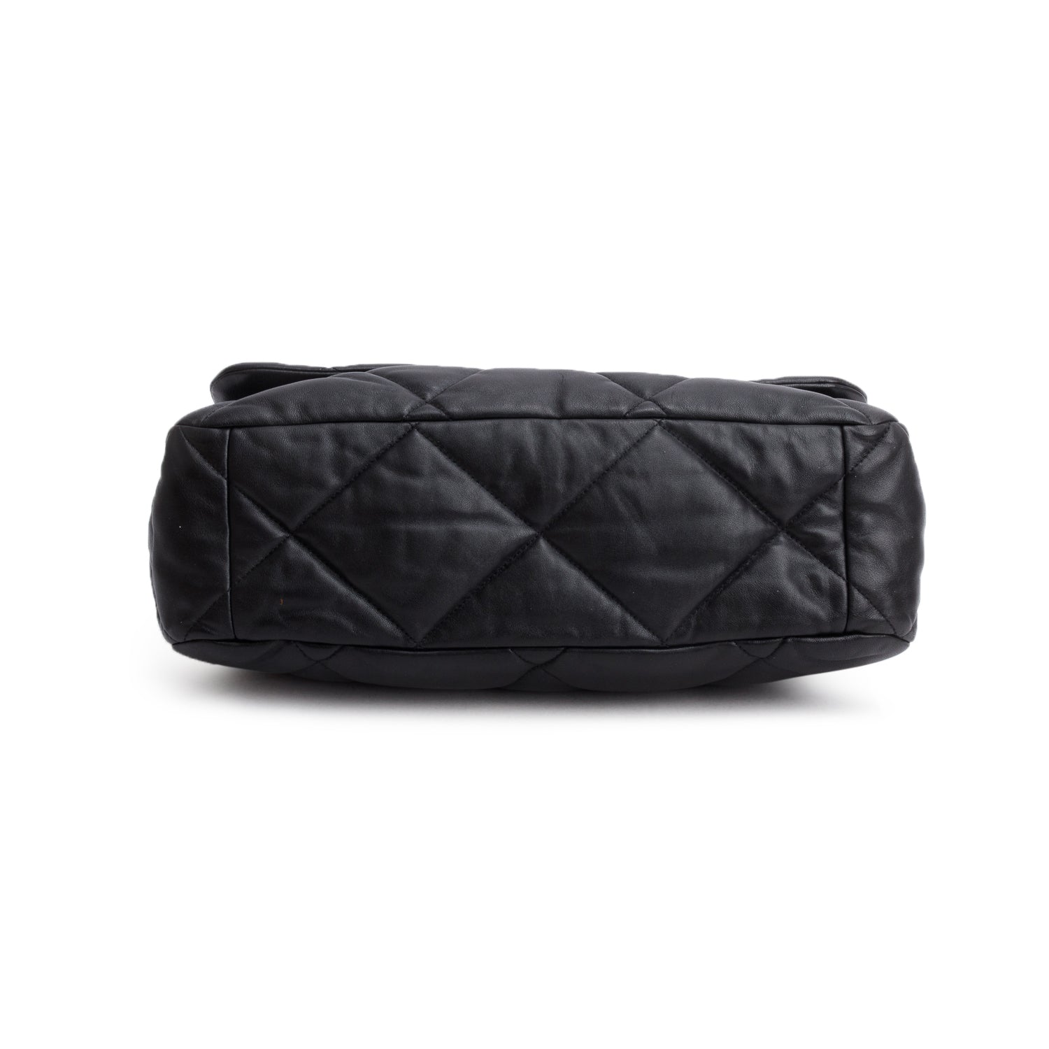 Chanel Black Lambskin Leather Maxi 19 Flap Bag