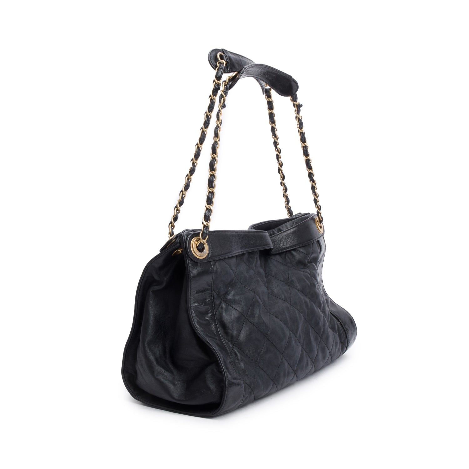 Chanel Black Quilted Calfskin Leather Small In The Mix Tote