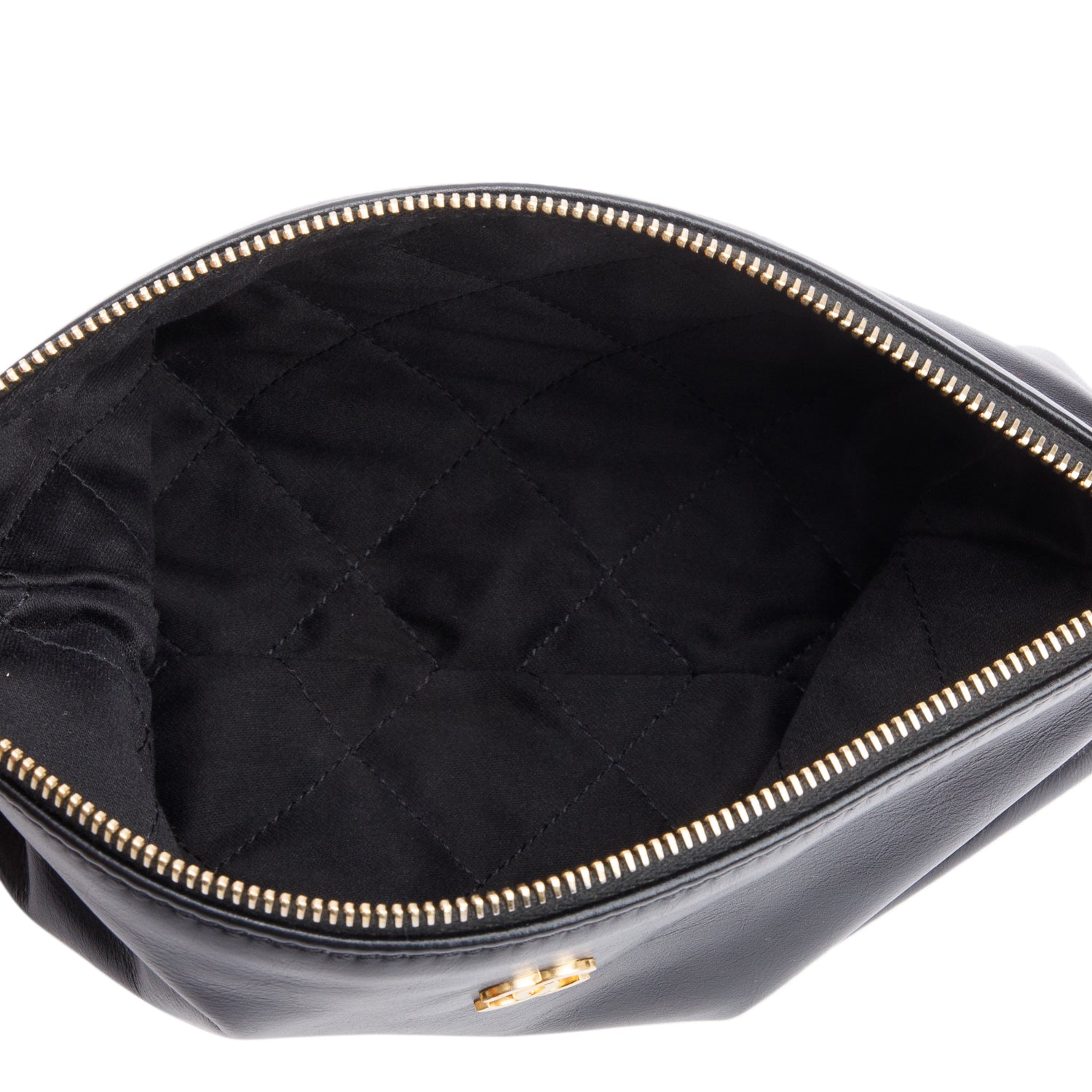 Chanel Black Shiny Calfskin Leather Small Chanel 22 Hobo w/ Pouch
