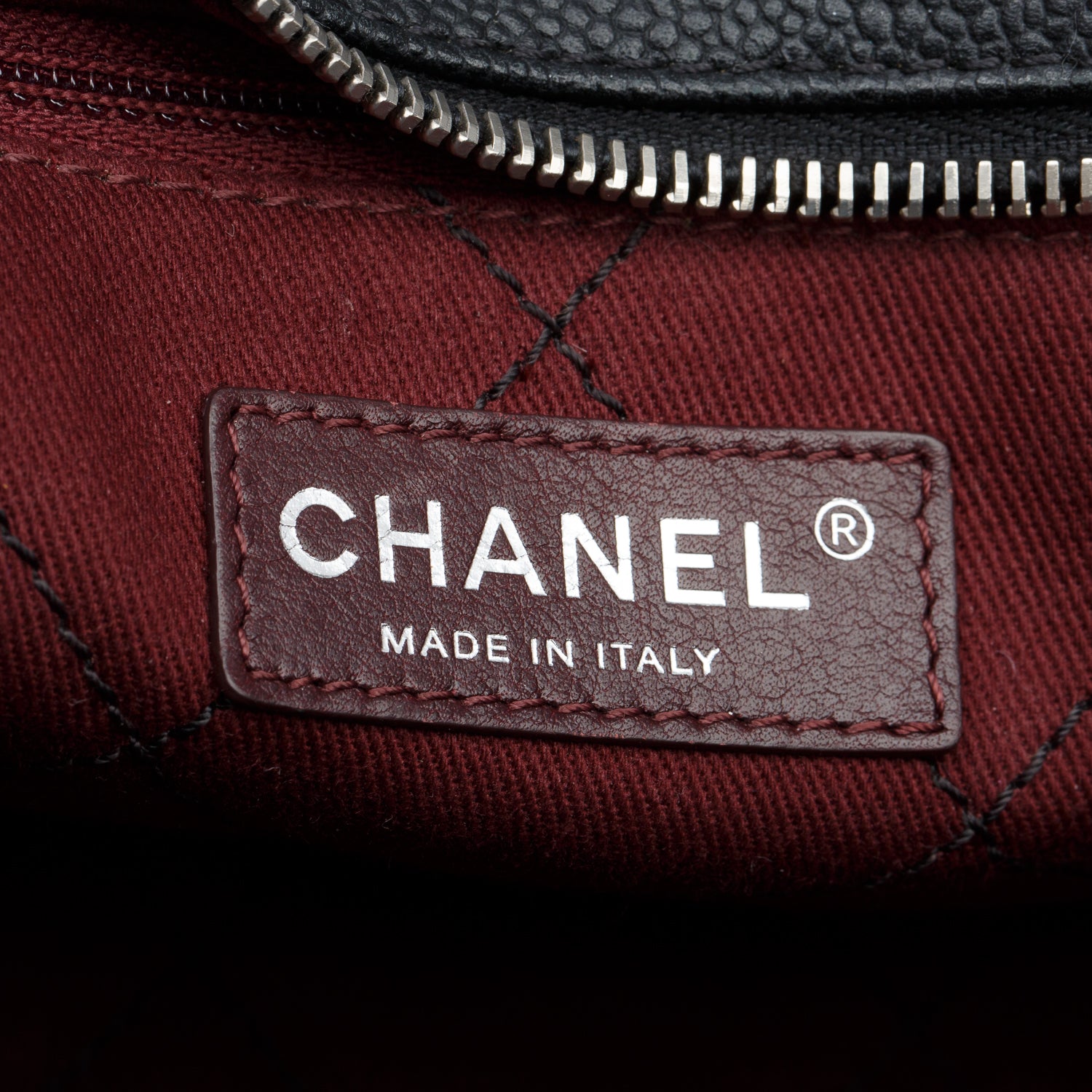 Chanel Black Caviar Quilted Deauville Bowling Bag