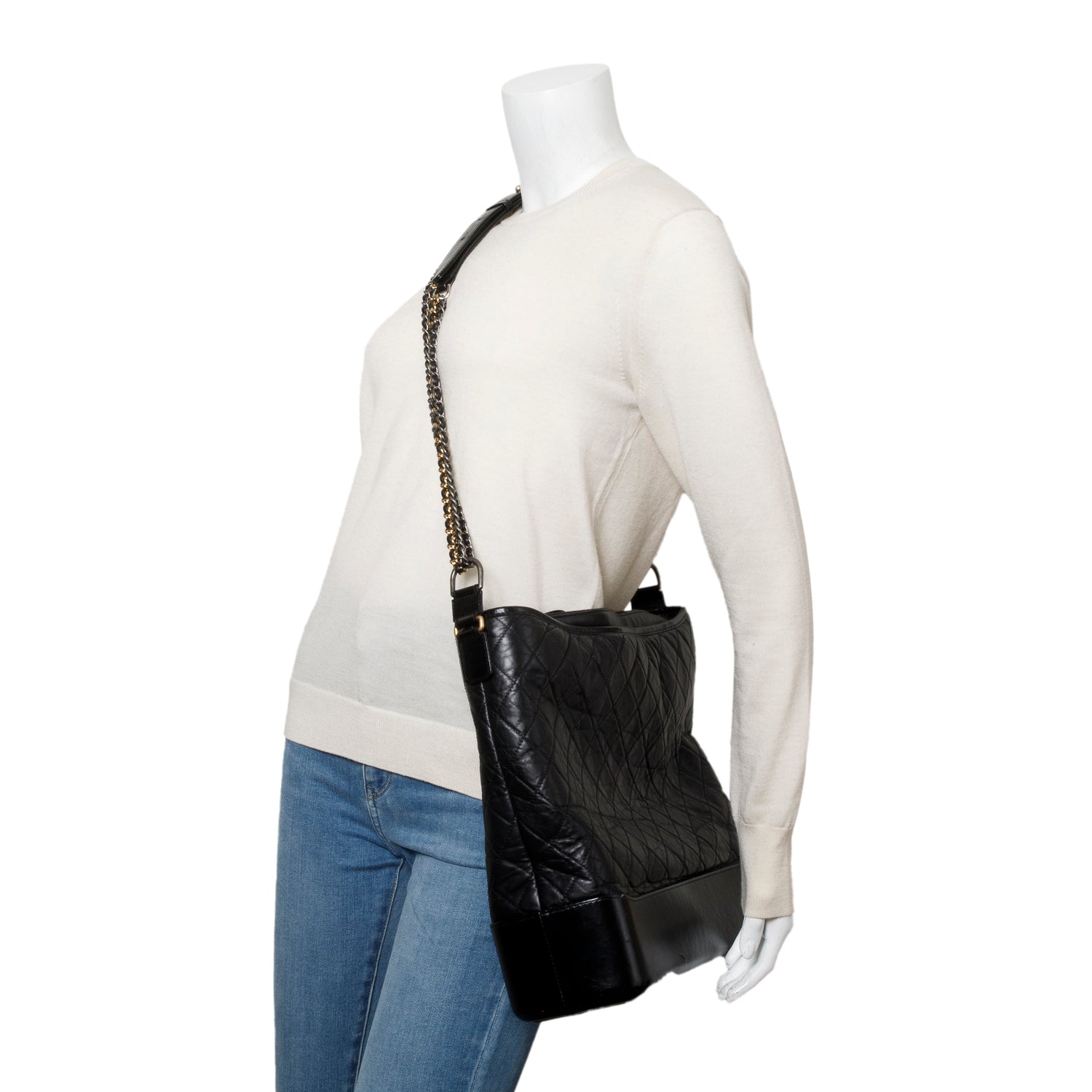 Chanel Aged Calfskin Quilted Large Gabrielle Hobo Bag