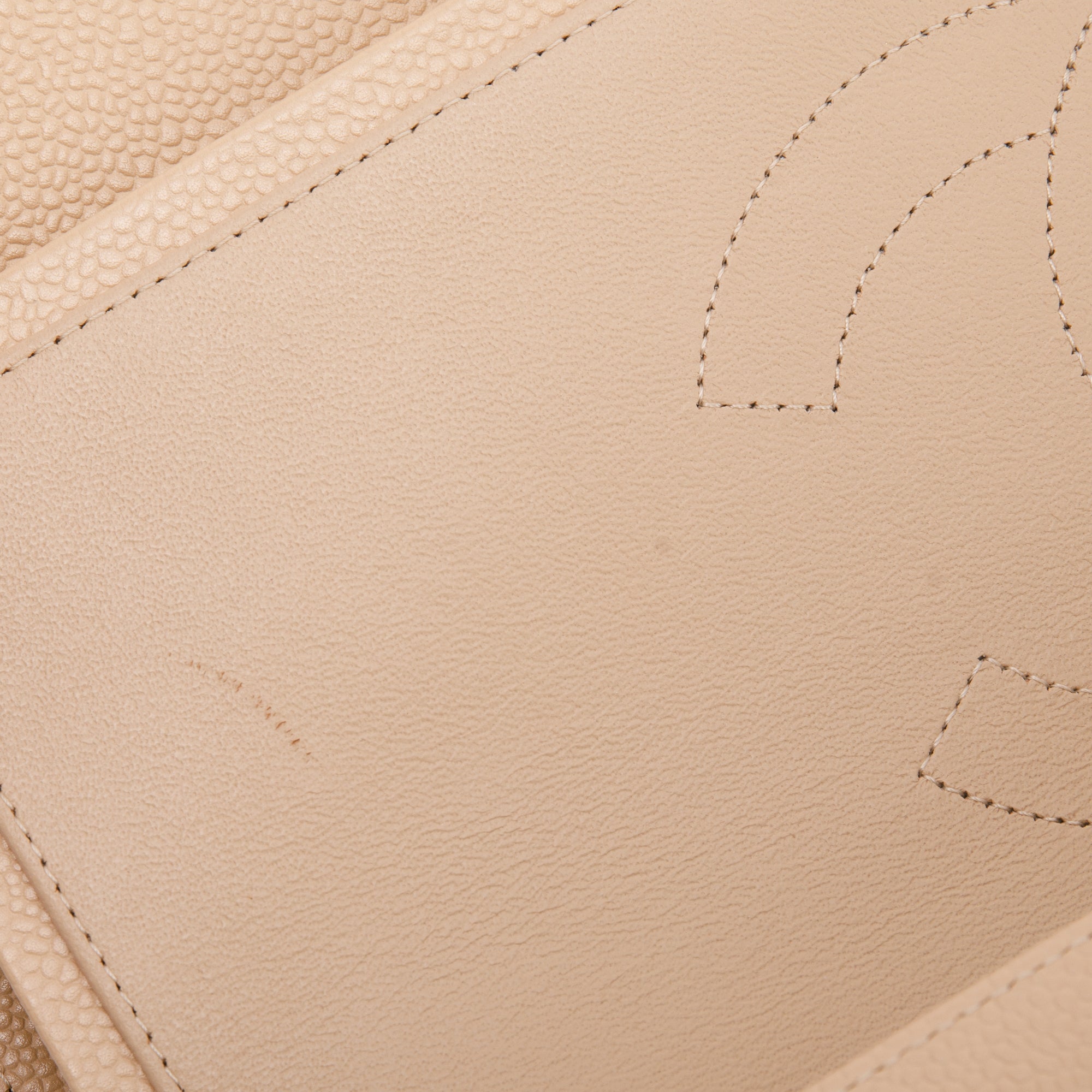 Chanel Beige Caviar Classic Jumbo Double Flap Bag w/ Authenticity Card