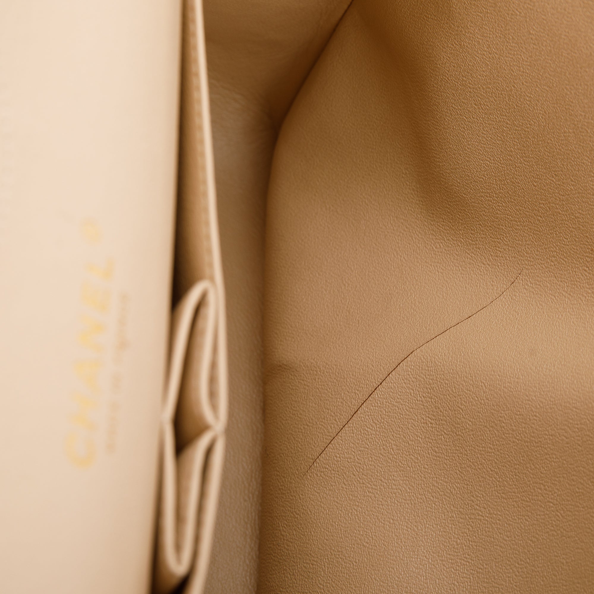 Chanel Beige Caviar Classic Jumbo Double Flap Bag w/Box