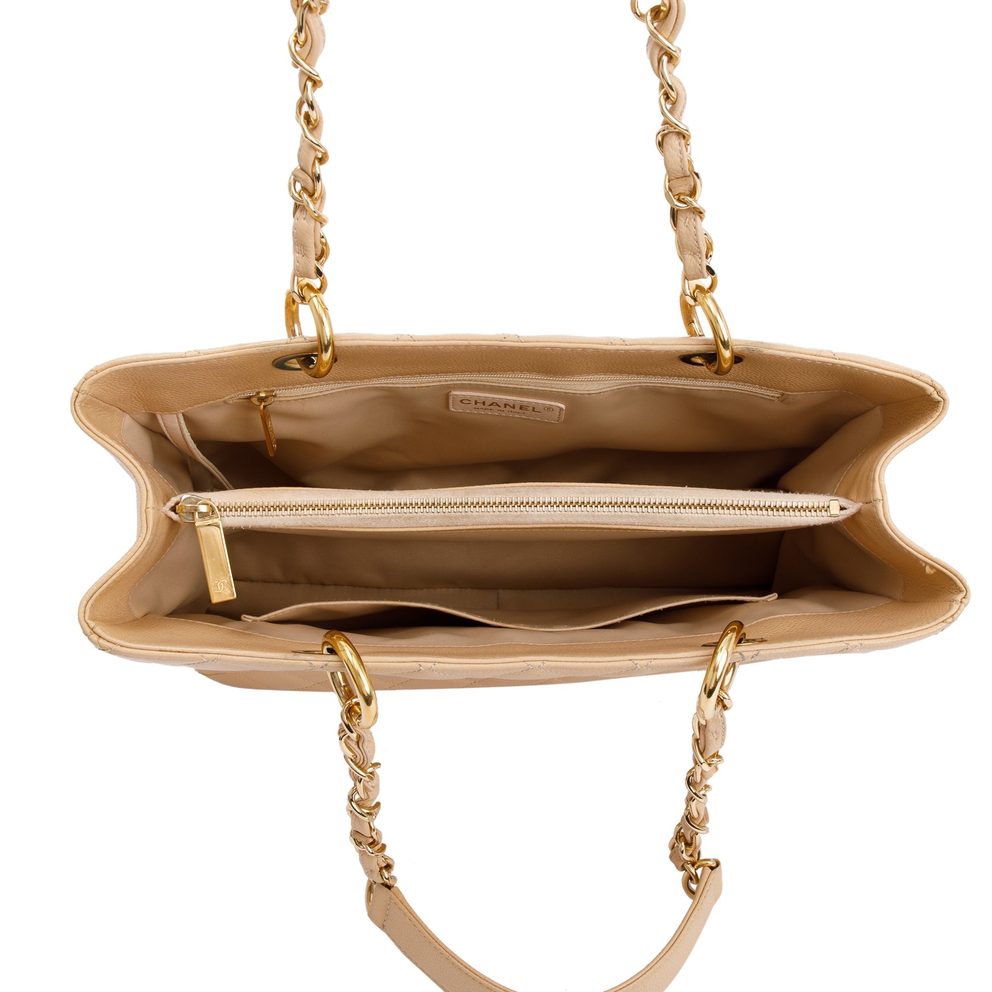 Chanel Beige Caviar Leather Grand Shopping Tote (GST)