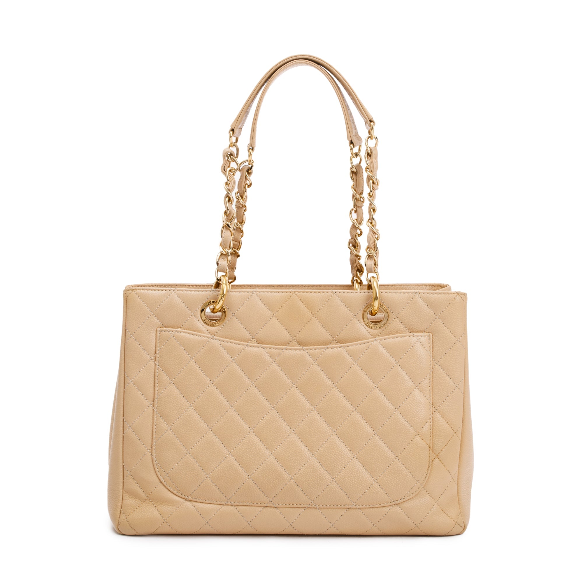 Chanel Beige Caviar Leather Grand Shopping Tote (GST)