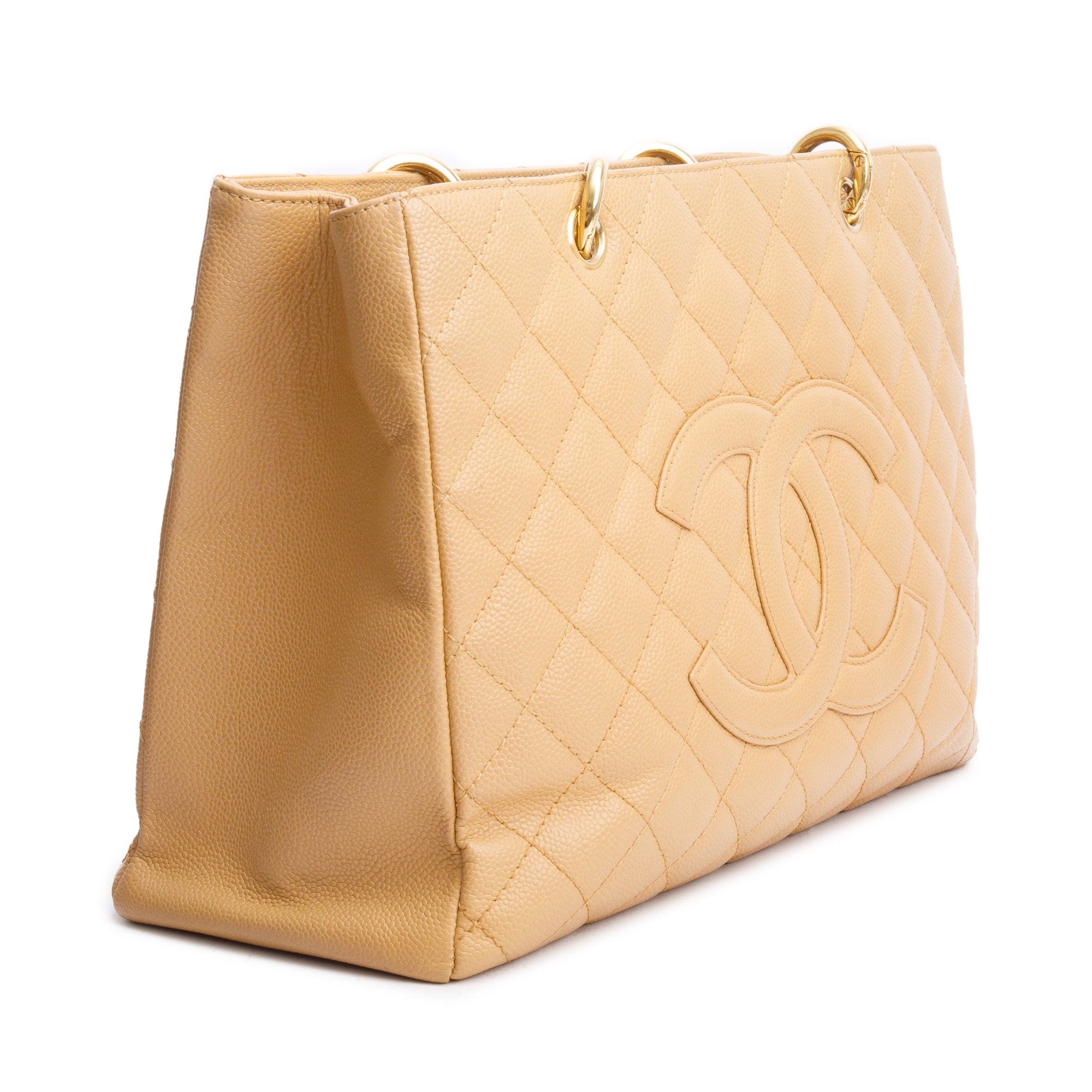 Chanel Beige Caviar Leather Grand Shopping Tote (GST)