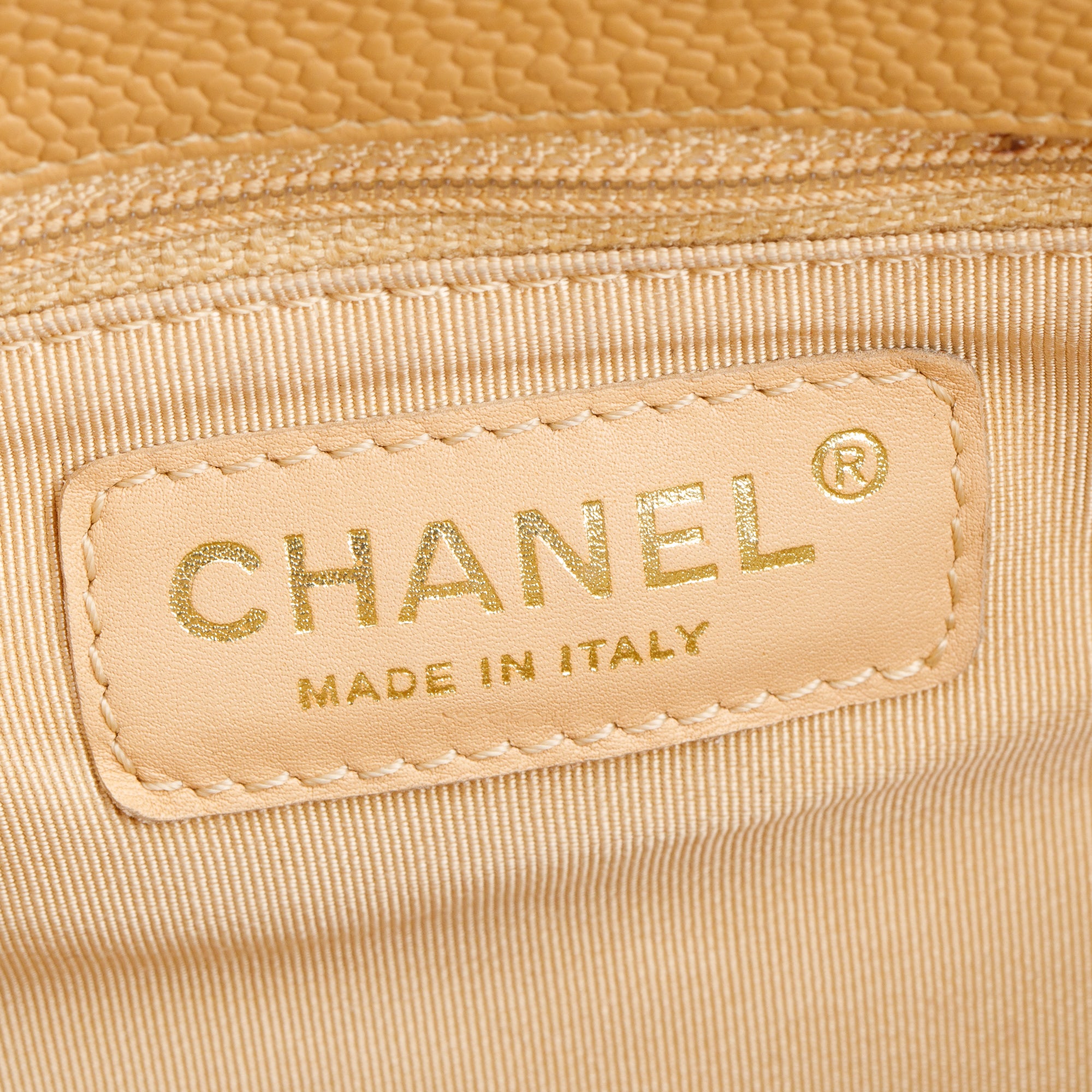 Chanel Beige Caviar Leather Grand Shopping Tote (GST)