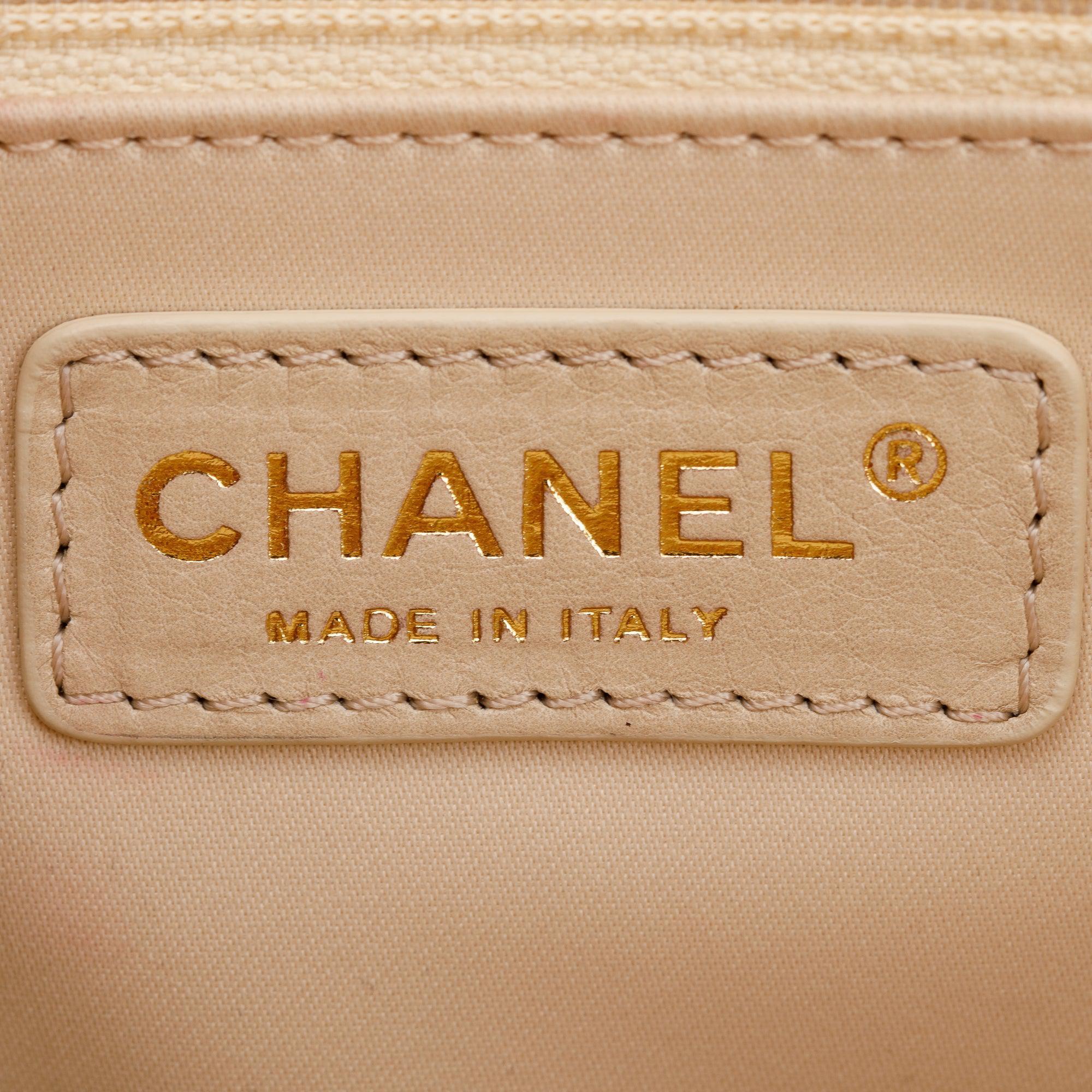 Chanel Beige Caviar Leather Grand Shopping Tote (GST) w/ Authentcity Card