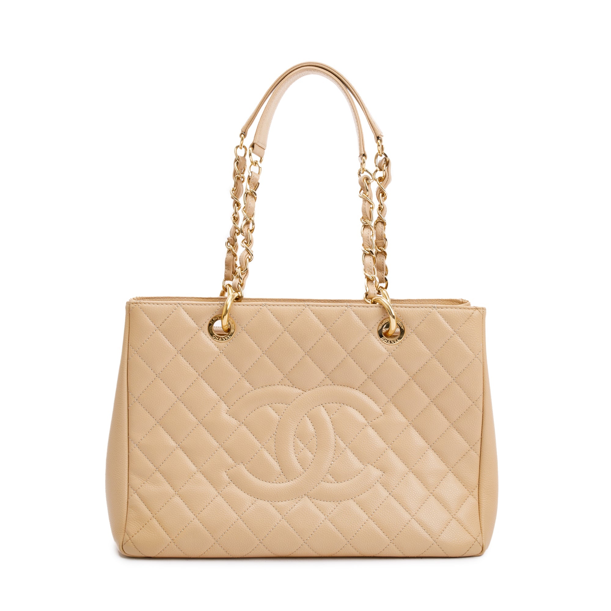 Chanel Beige Caviar Leather Grand Shopping Tote (GST)
