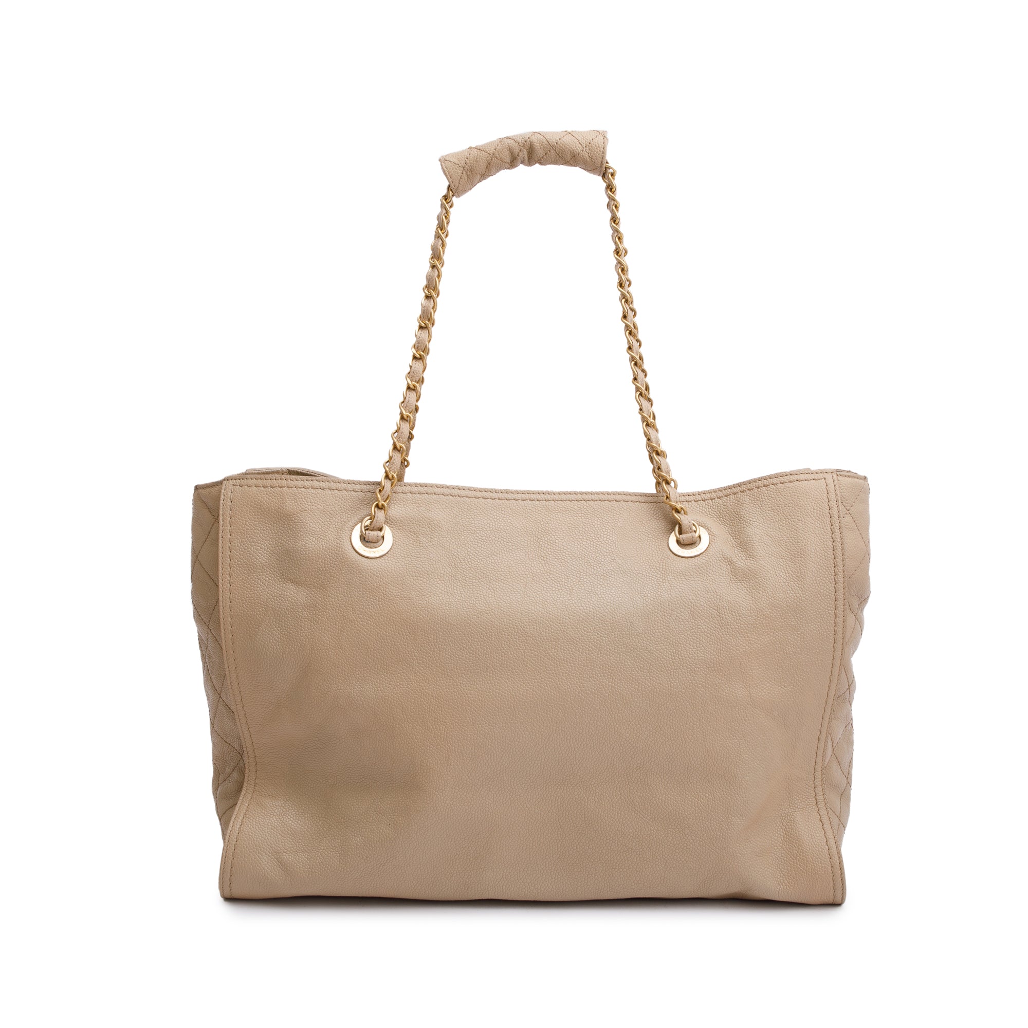 Chanel Beige Caviar Leather Large Reissue Tote w/ Authenticity Card