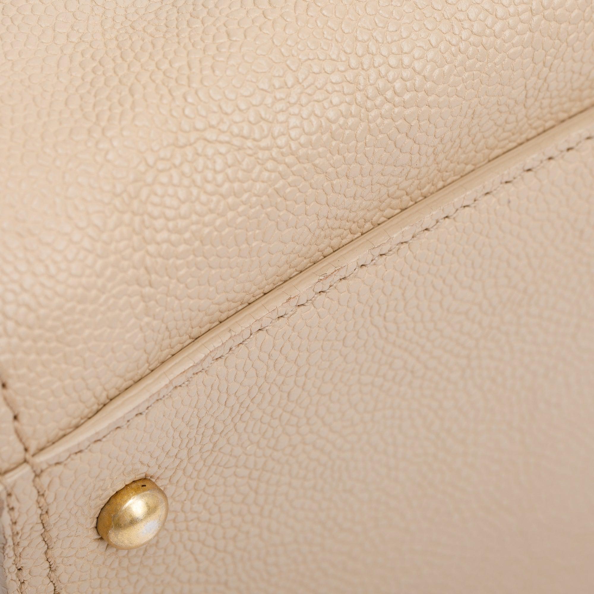 Chanel Beige Caviar Leather Large Reissue Tote w/ Authenticity Card