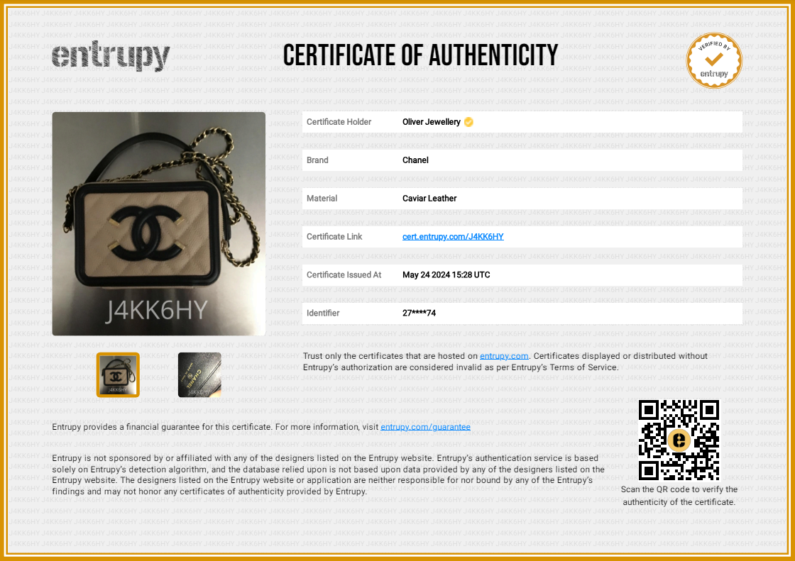 Chanel Beige Caviar Quilted Leather CC Filigree Vanity Chain Clutch w/ Receipt