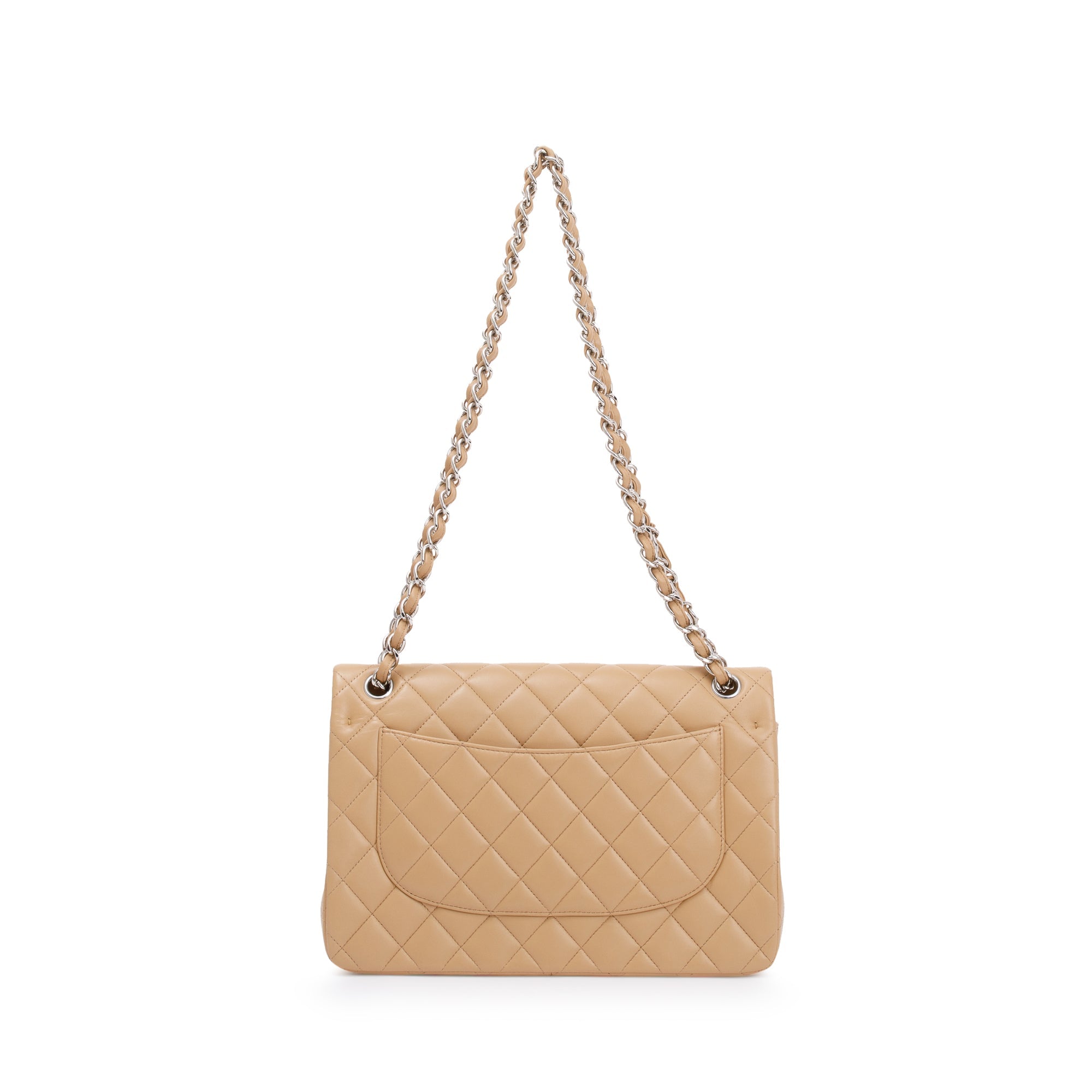 Chanel Beige Lambskin Classic Jumbo Double Flap Bag