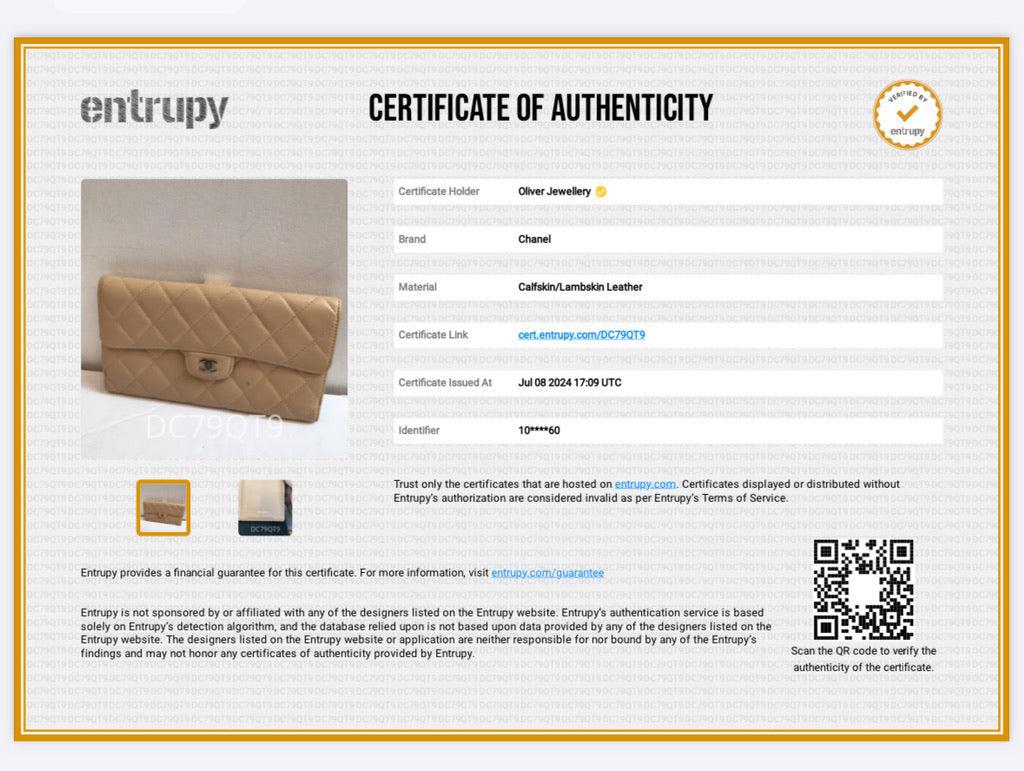 Chanel Beige Lambskin Leather Continental Flap Wallet