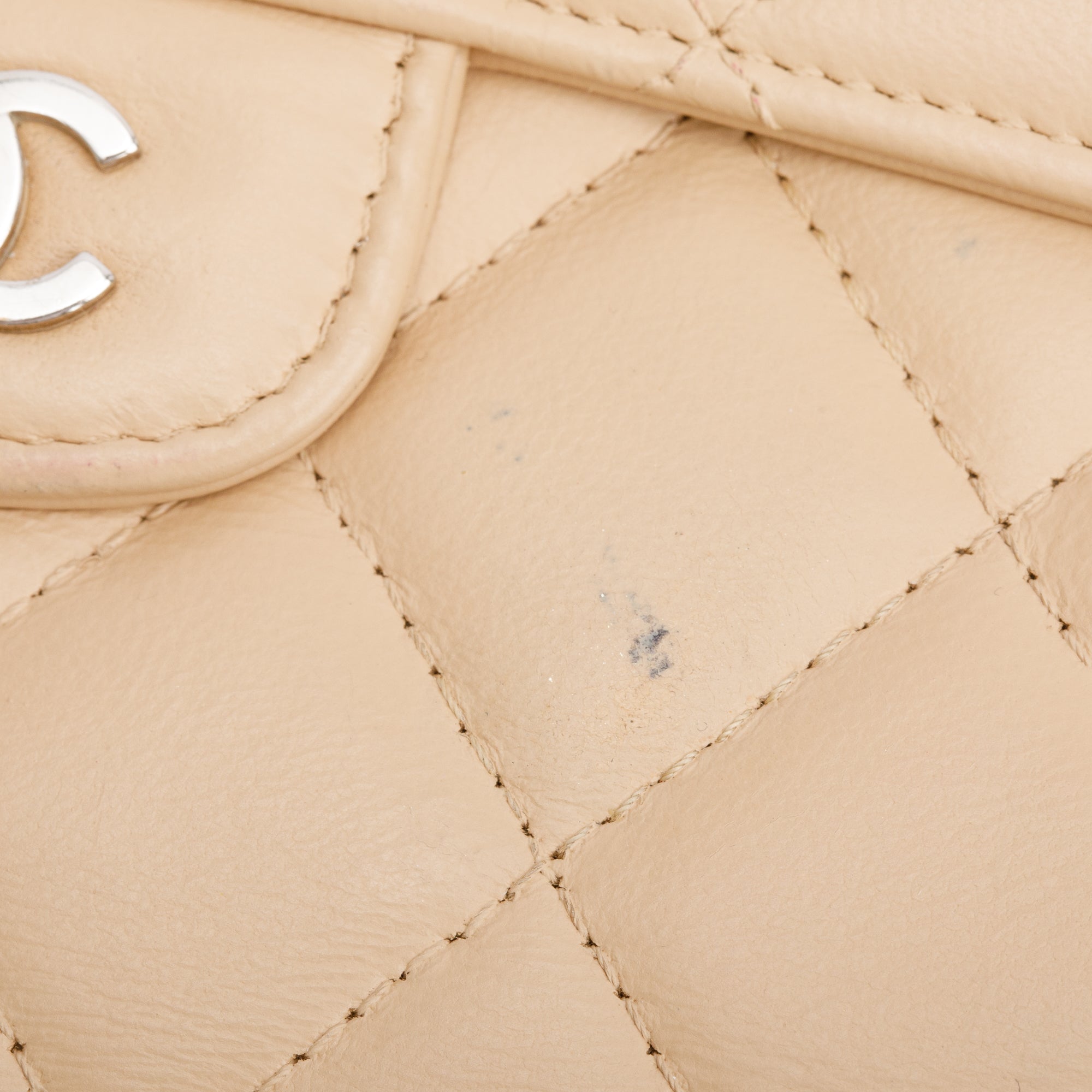 Chanel Beige Lambskin Leather Continental Flap Wallet