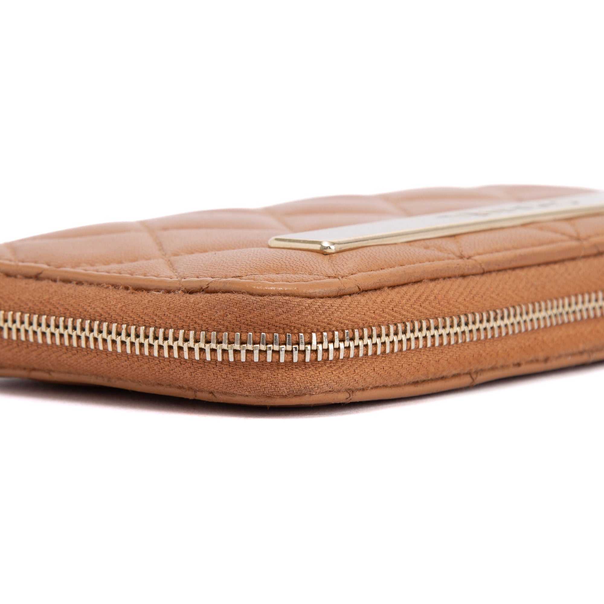 Chanel Beige Lambskin Trendy Zipped Wallet