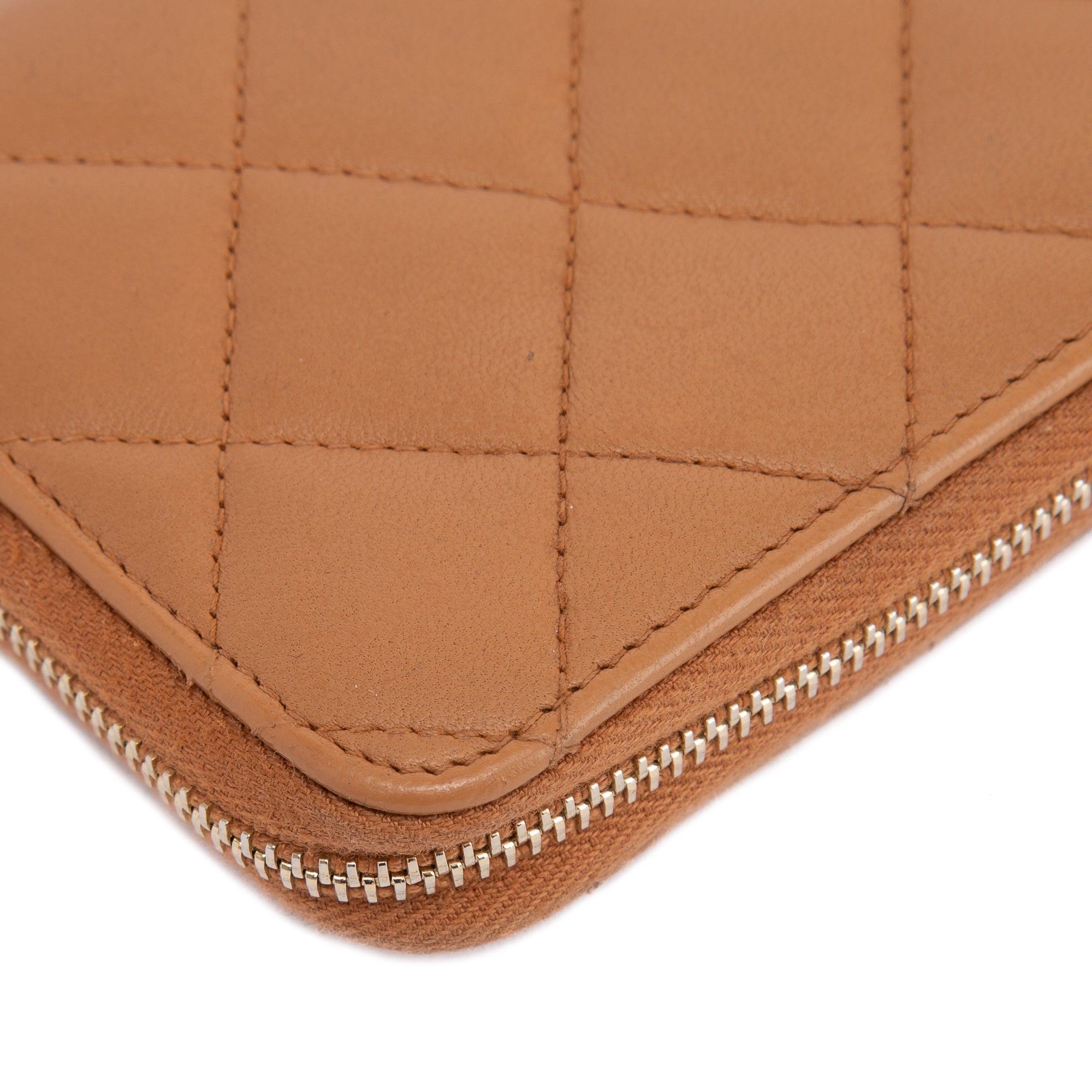 Chanel Beige Lambskin Trendy Zipped Wallet