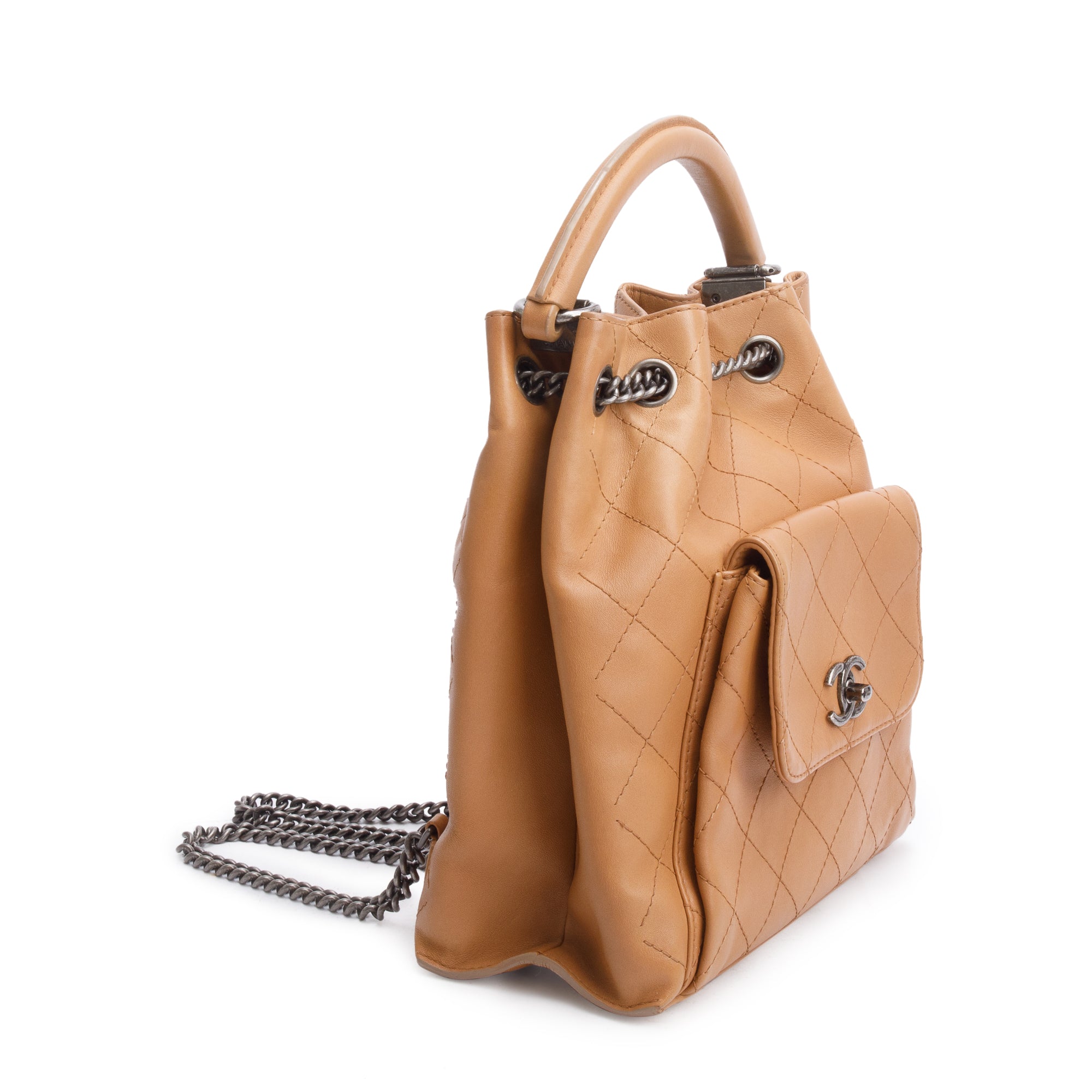 Chanel Beige Quilted Calfskin Leather Medium Urban Luxury Backpack w/ Authenticity Card