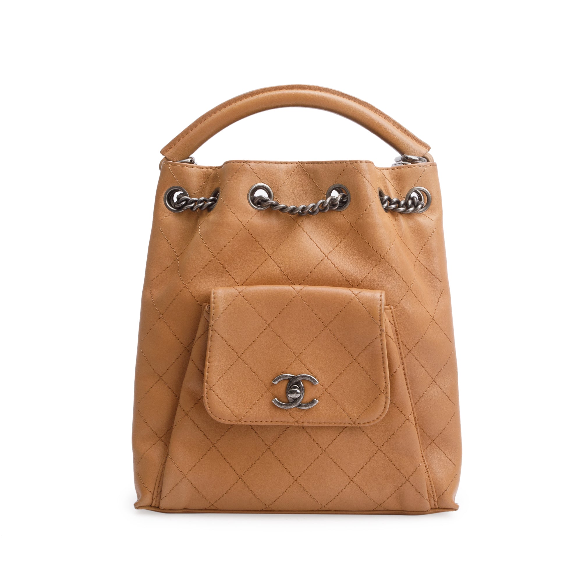 Chanel Beige Quilted Calfskin Leather Medium Urban Luxury Backpack w/ Authenticity Card