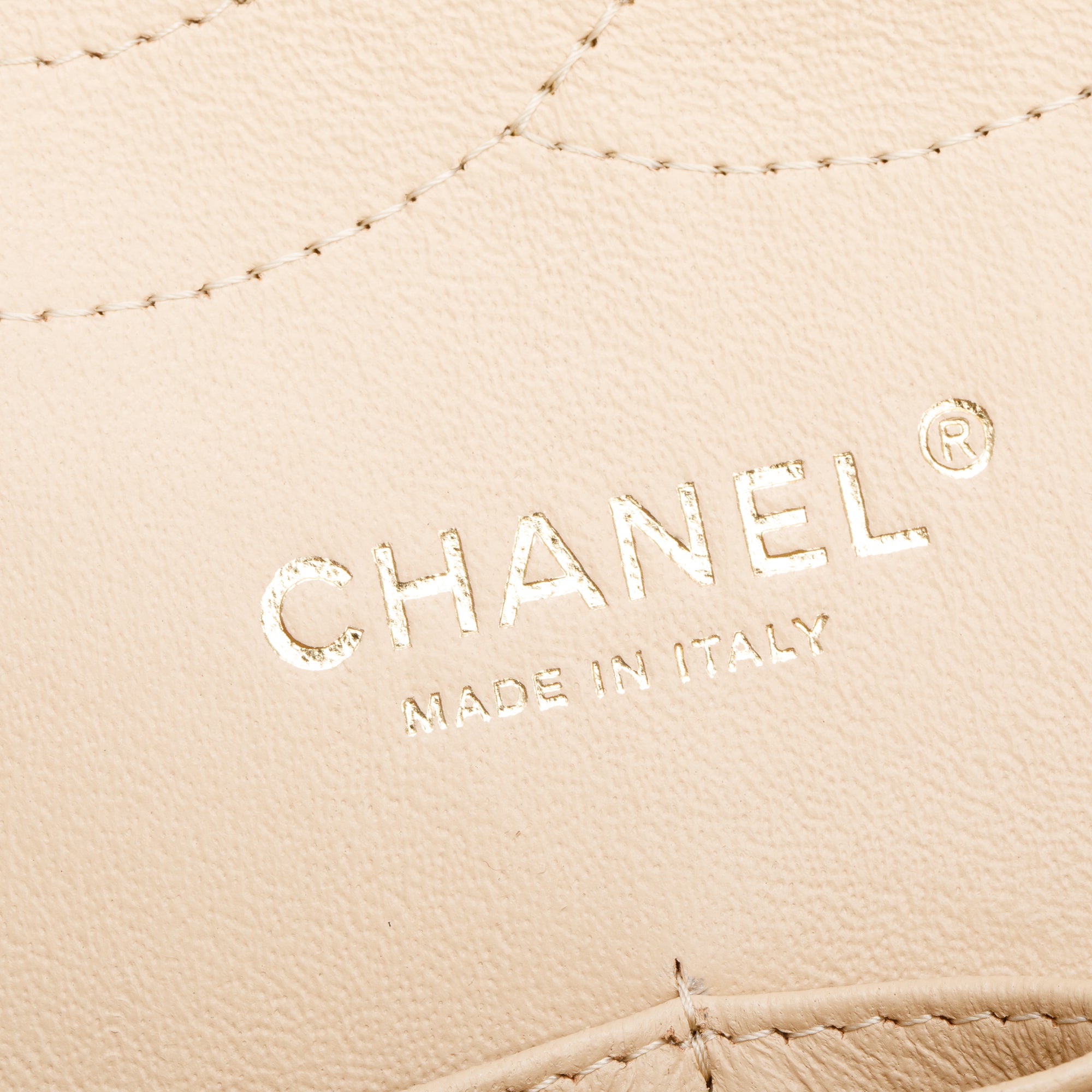 Chanel Beige Quilted Caviar Leather Classic Jumbo Double Flap Bag w/ Box & Authenticity Card