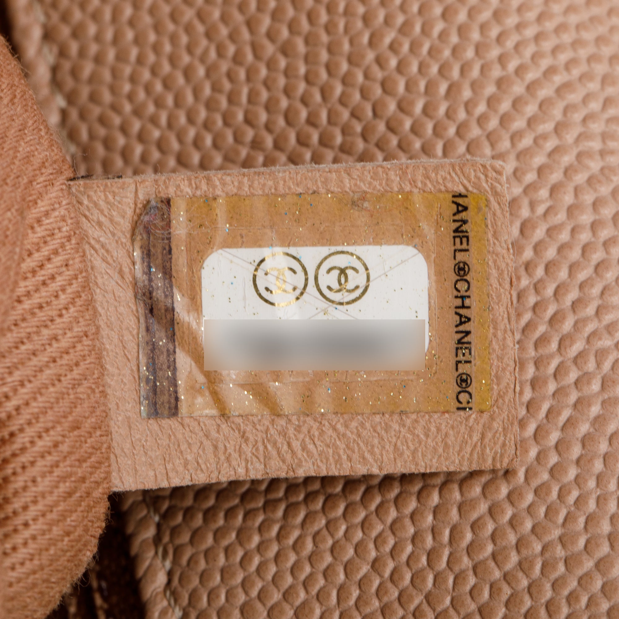 Chanel Beige Quilted Caviar Leather Large Coco Handle Bag w/ Strap & Authenticity Card