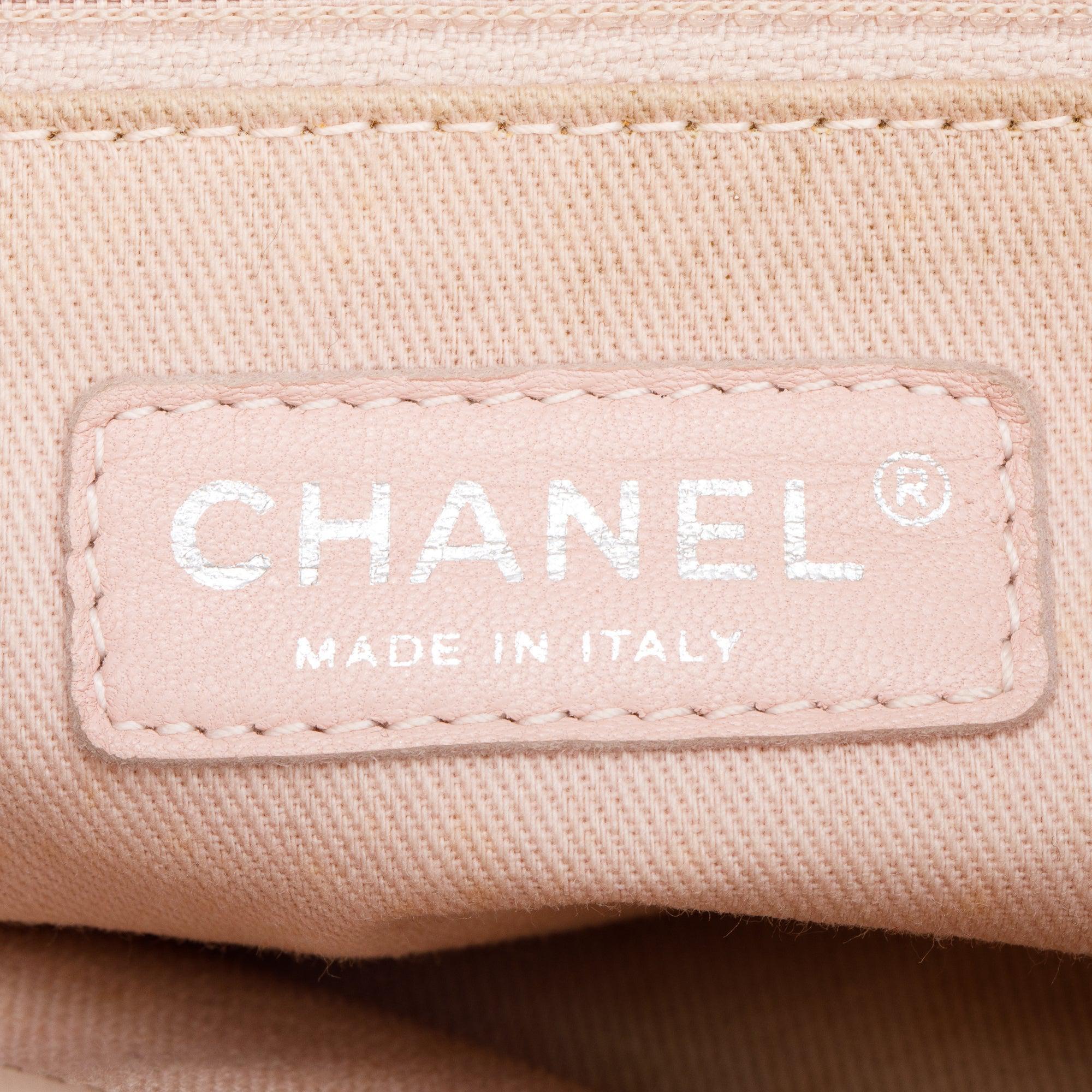 Chanel Beige Quilted Lambskin Leather Double Sided Flap Zip Shoulder Bag